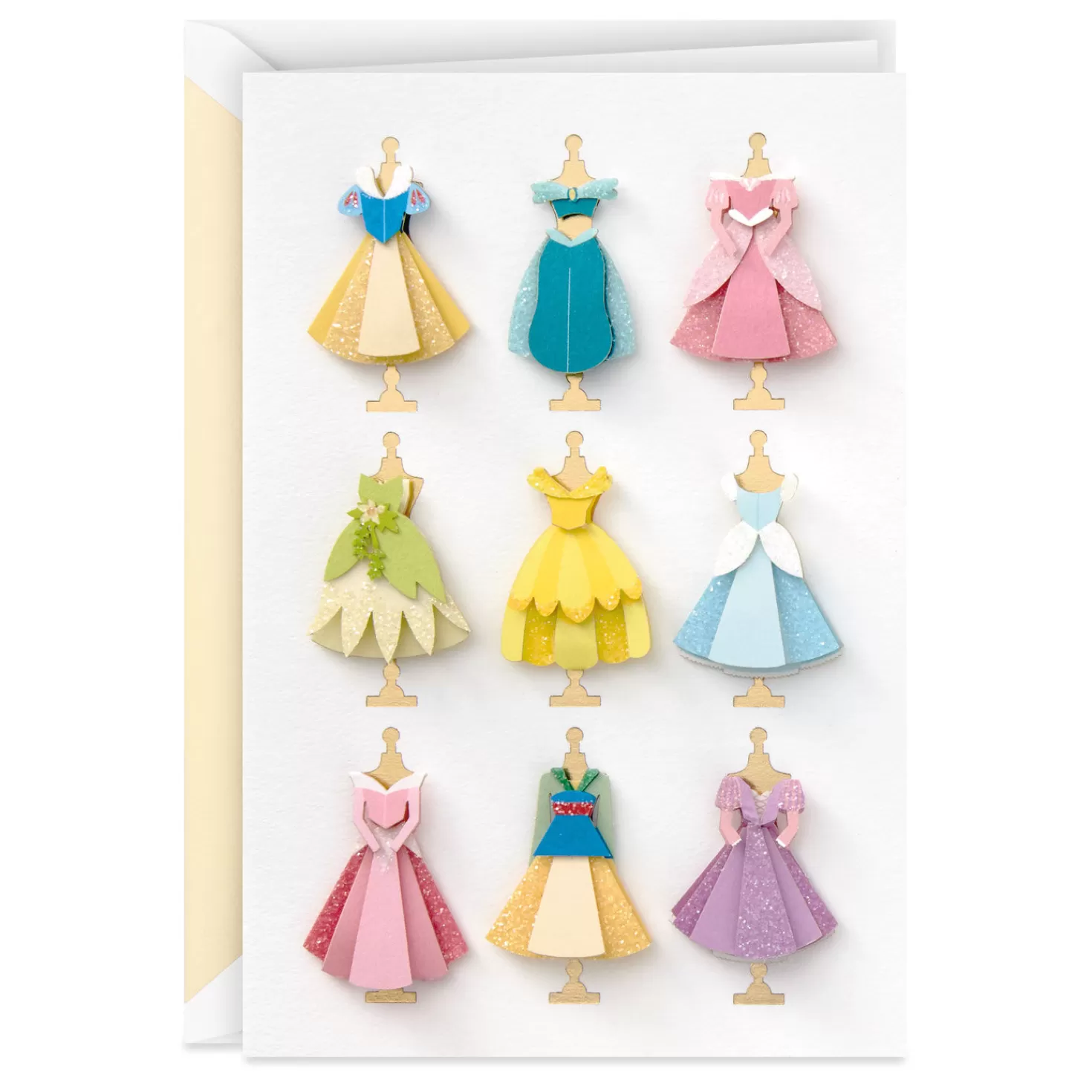 Outlet Disney Princess Dresses Blank Card Encouragement