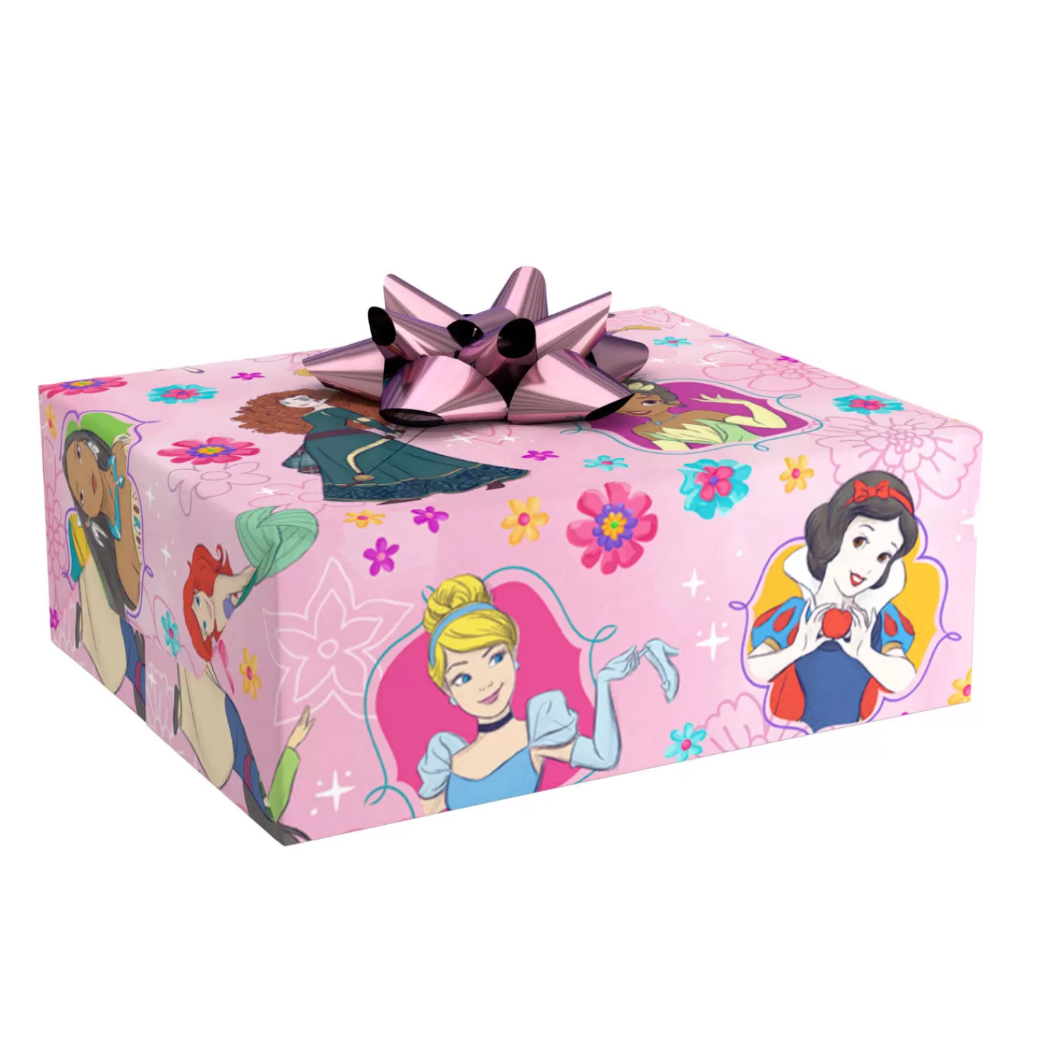 Birthday>Hallmark Disney Princesses On Pink Wrapping Paper, 17.5 Sq. Ft.