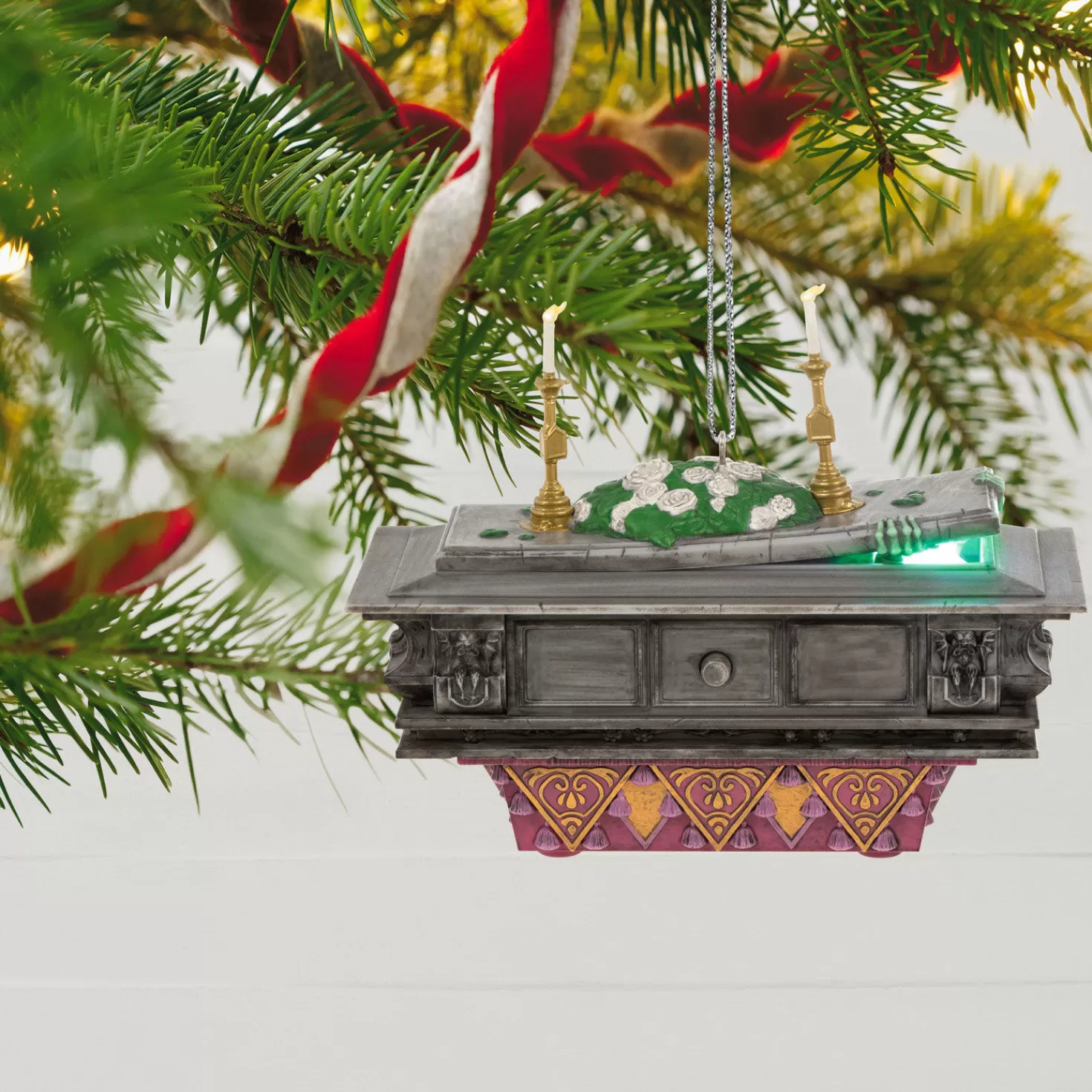 Halloween (10/31)>Hallmark Disney The Haunted Mansion Collection The Coffin In The Conservatory Ornament With Light And Sound