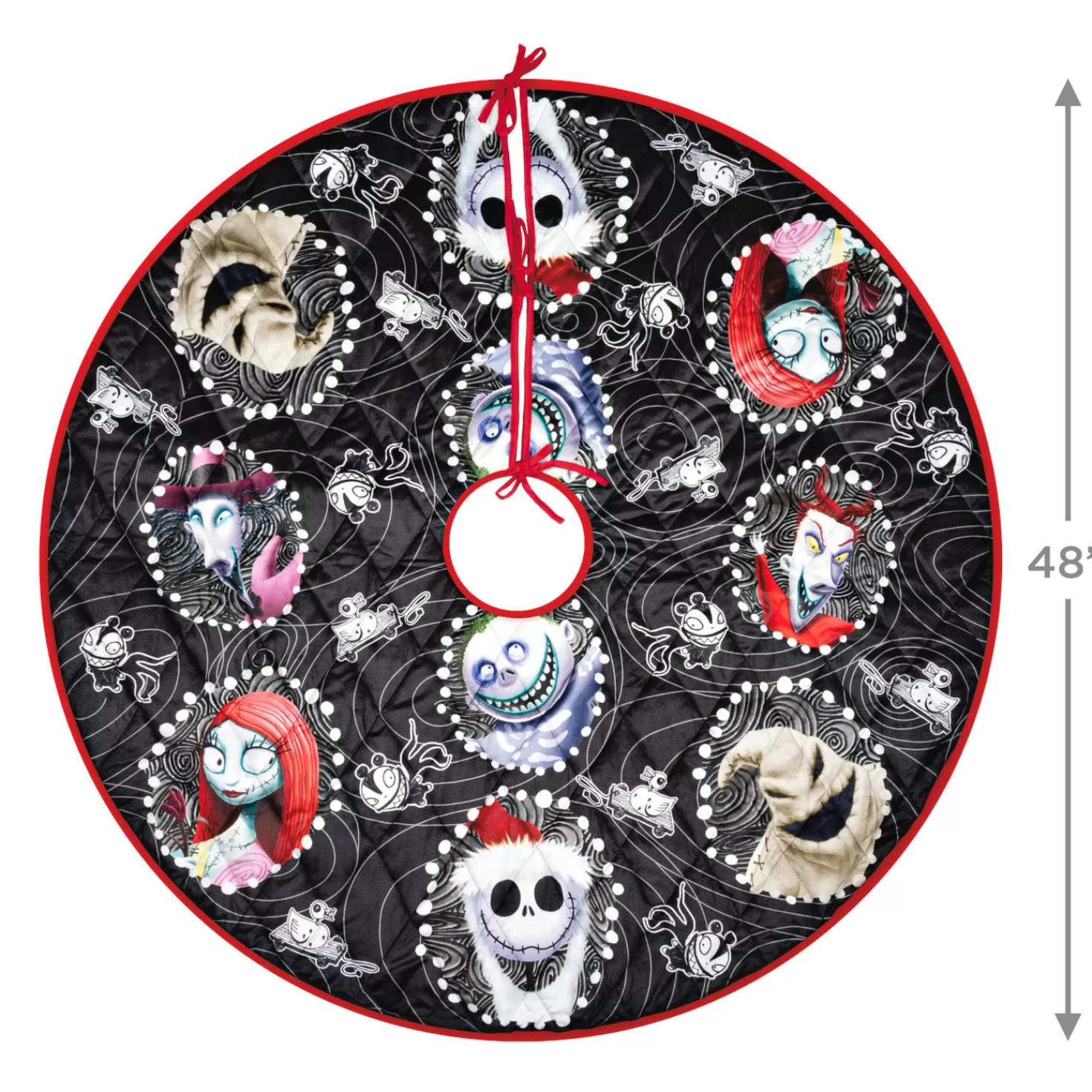 Halloween (10/31)>Hallmark Disney Tim Burton's The Nightmare Before Christmas Halloween Town Christmas Tree Skirt, 48"