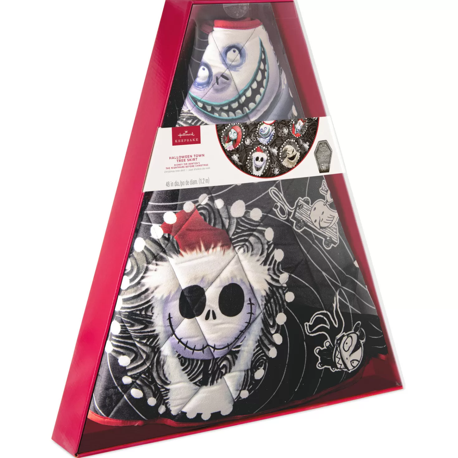 Halloween (10/31)>Hallmark Disney Tim Burton's The Nightmare Before Christmas Halloween Town Christmas Tree Skirt, 48"