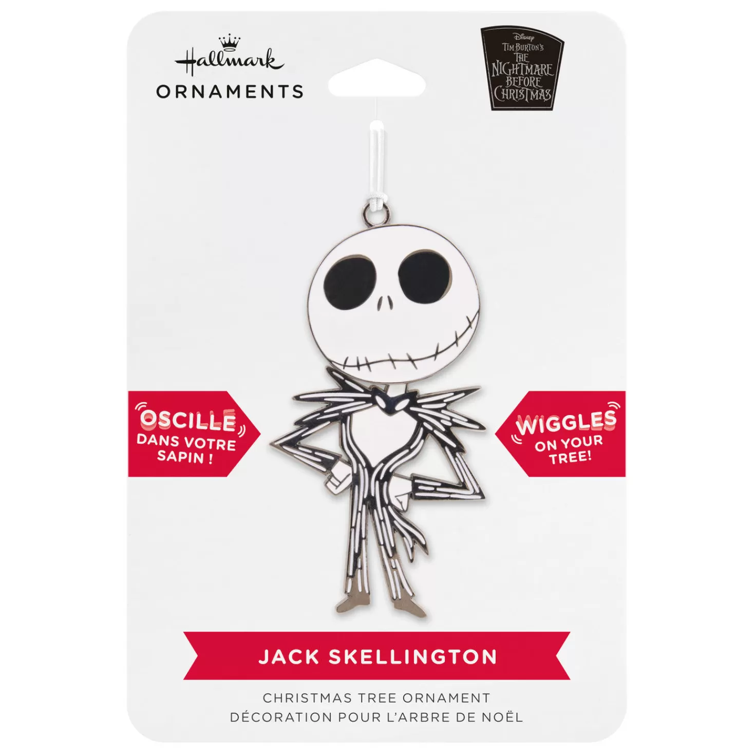 Halloween (10/31)>Hallmark Disney Tim Burton's The Nightmare Before Christmas Jack Skellington Moving Metal Ornament