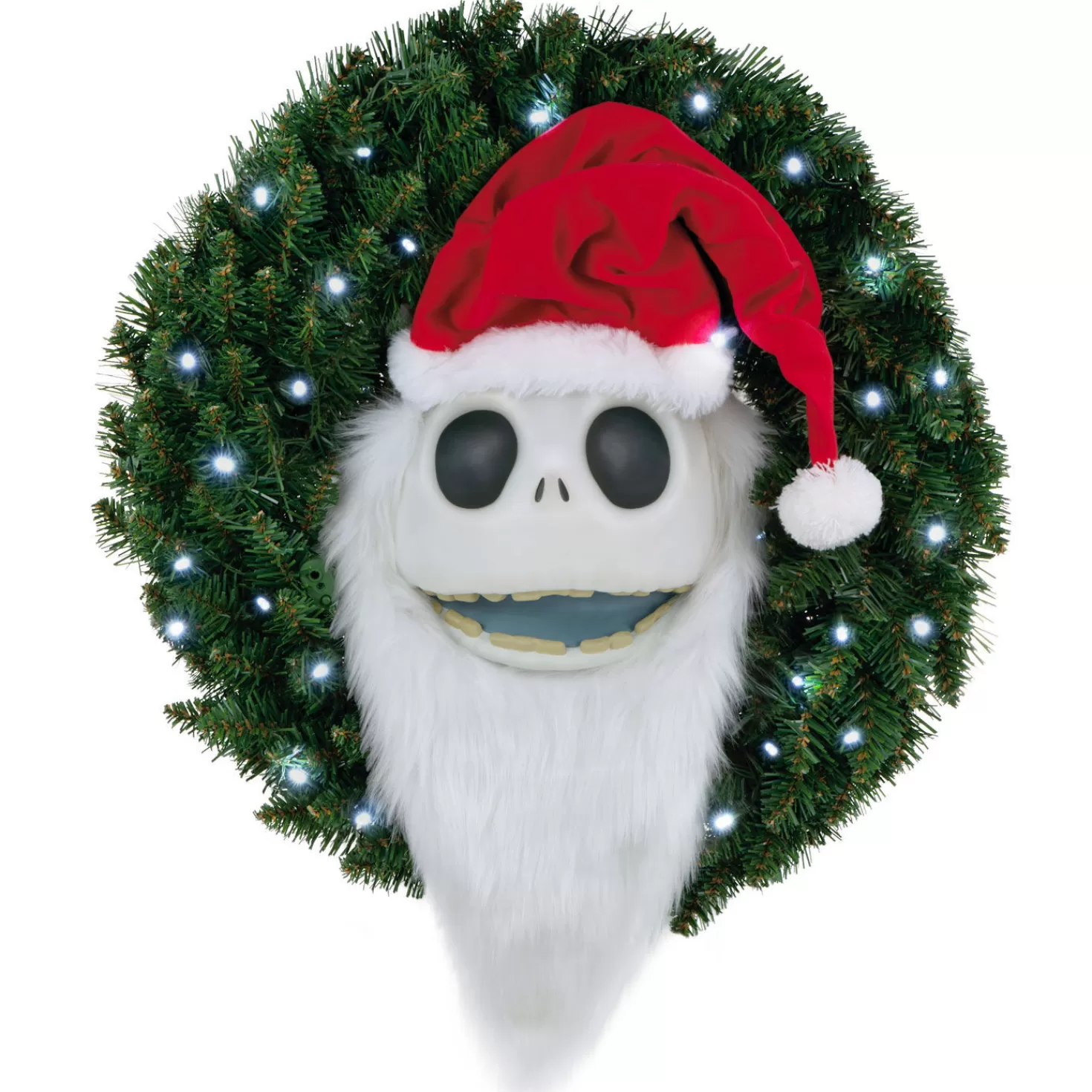 Halloween (10/31)>Hallmark Disney Tim Burton's The Nightmare Before Christmas Jack Skellington Wreath With Light, Sound And Motion, 24"