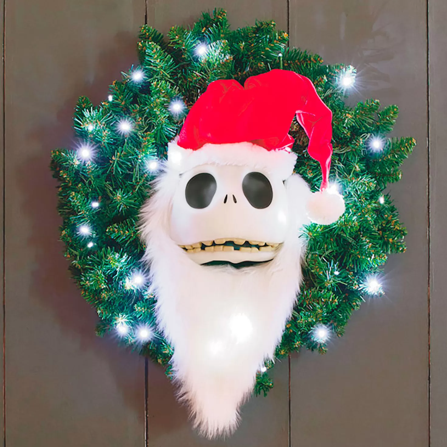 Halloween (10/31)>Hallmark Disney Tim Burton's The Nightmare Before Christmas Jack Skellington Wreath With Light, Sound And Motion, 24"