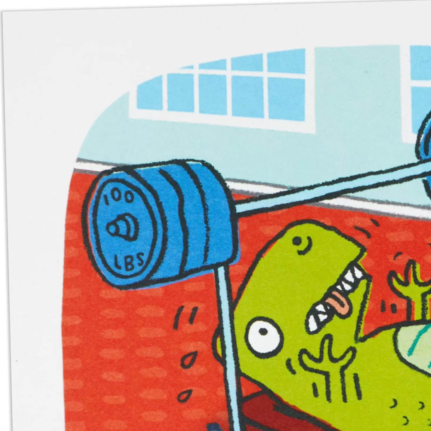 Birthday>Hallmark Don'T Lift A Finger Dinosaur At Gym Funny Birthday Card