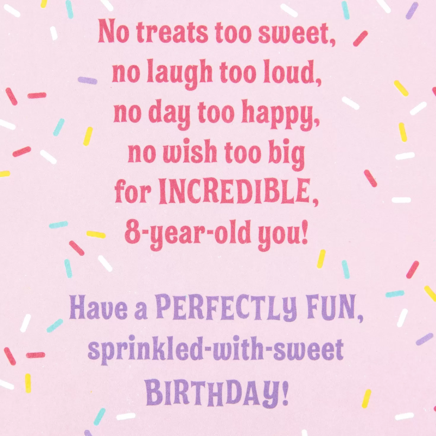 Birthday>Hallmark Donuts And Sprinkles No Wish Too Big 8Th Birthday Card