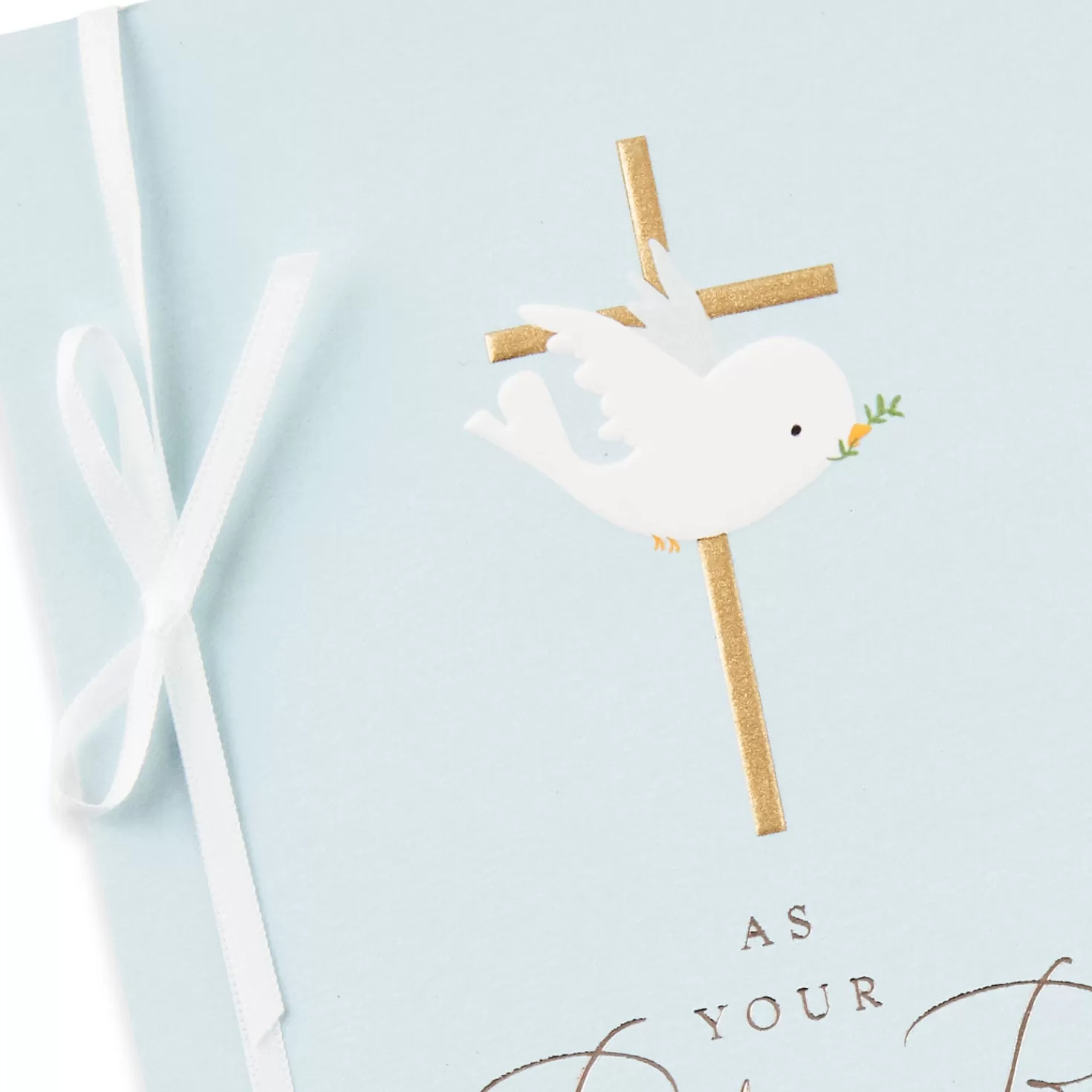 New Dove With Gold Cross Religious Baptism Card For Boy Baptism And Christening