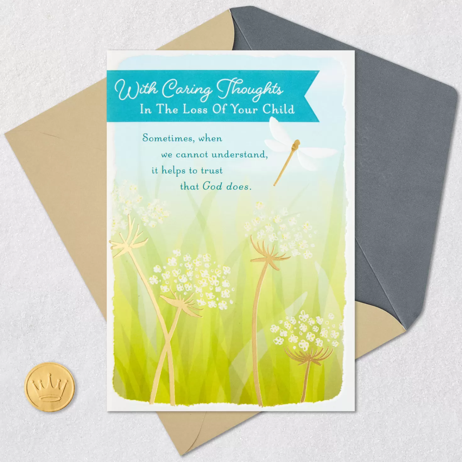 Outlet Dragonfly And Dandelions Religious Sympathy Card For Loss Of Child Sympathy