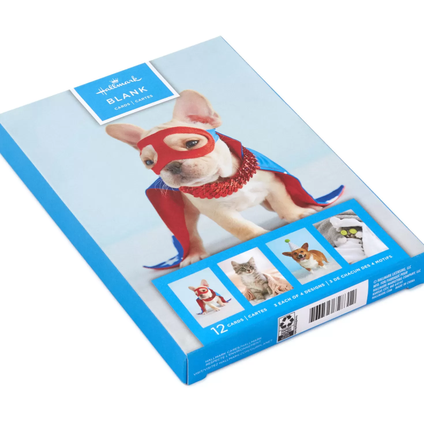 Birthday>Hallmark Dynamic Dogs And Cats Boxed Blank Cards Assortment, Pack Of 12