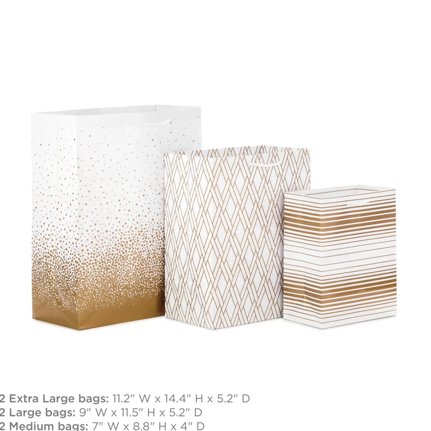 Anniversary>Hallmark Elegant Gold Assorted Sizes 6-Pack Gift Bags