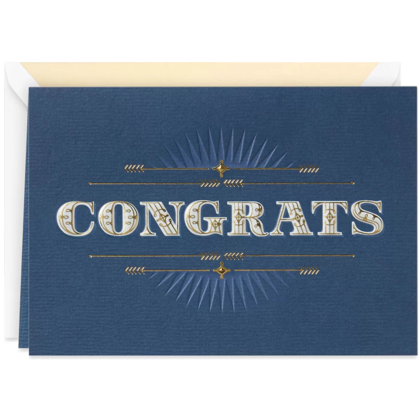 Discount Embossed Lettering On Navy Congratulations Card Congratulations