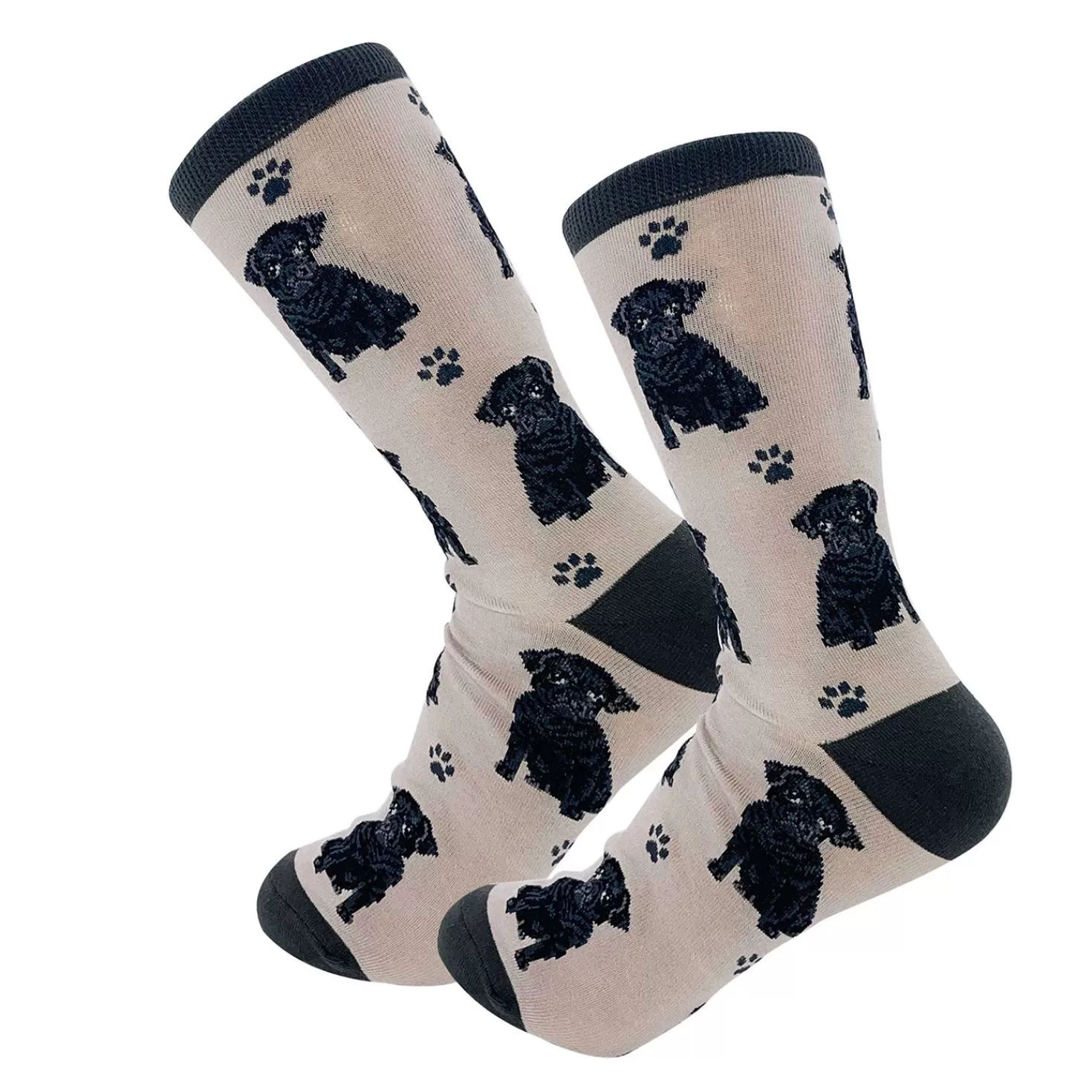 Best Sale E&S Pets Black Pug Novelty Crew Socks Congratulations