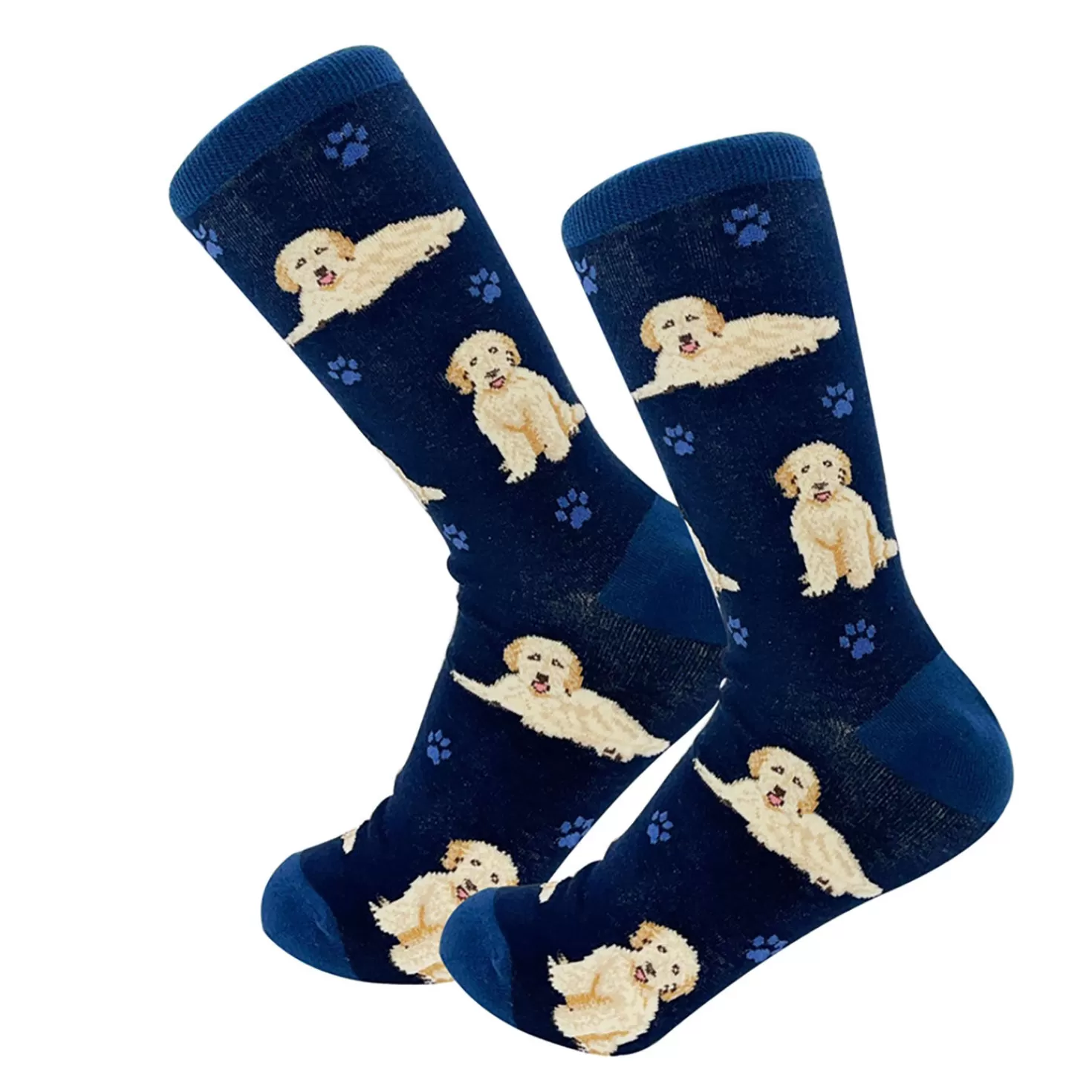 Outlet E&S Pets Goldendoodles On Blue Novelty Crew Socks Congratulations
