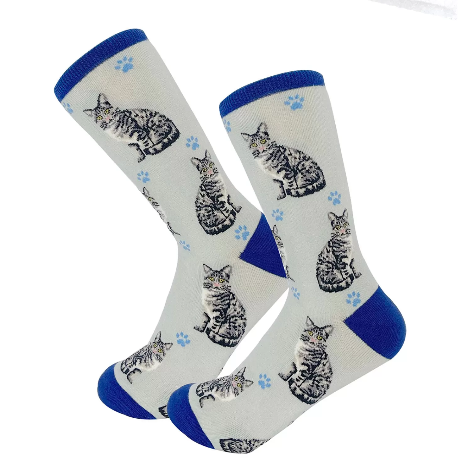 Shop E&S Pets Silver Tabby Cat Novelty Crew Socks Congratulations