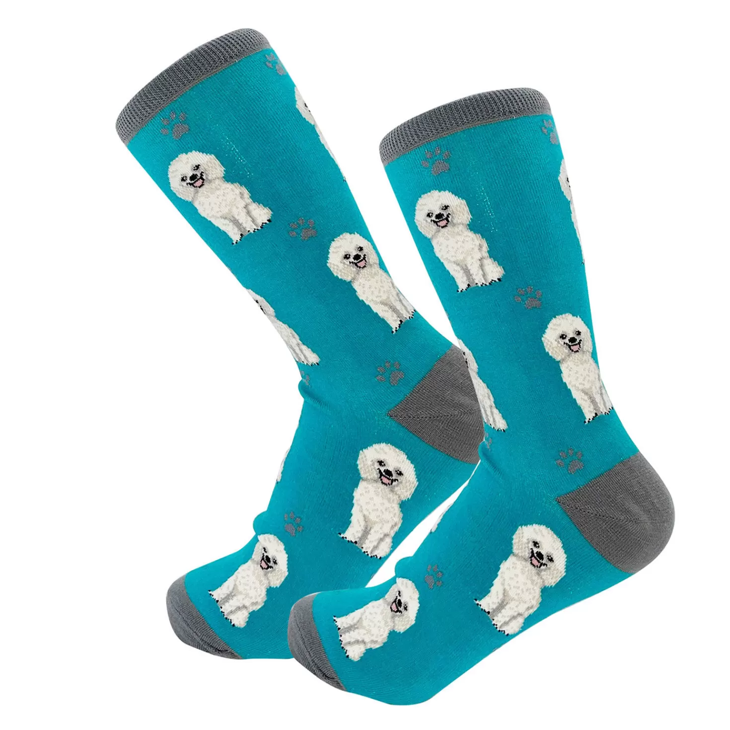 Sale E&S Pets White Poodle Novelty Crew Socks Congratulations
