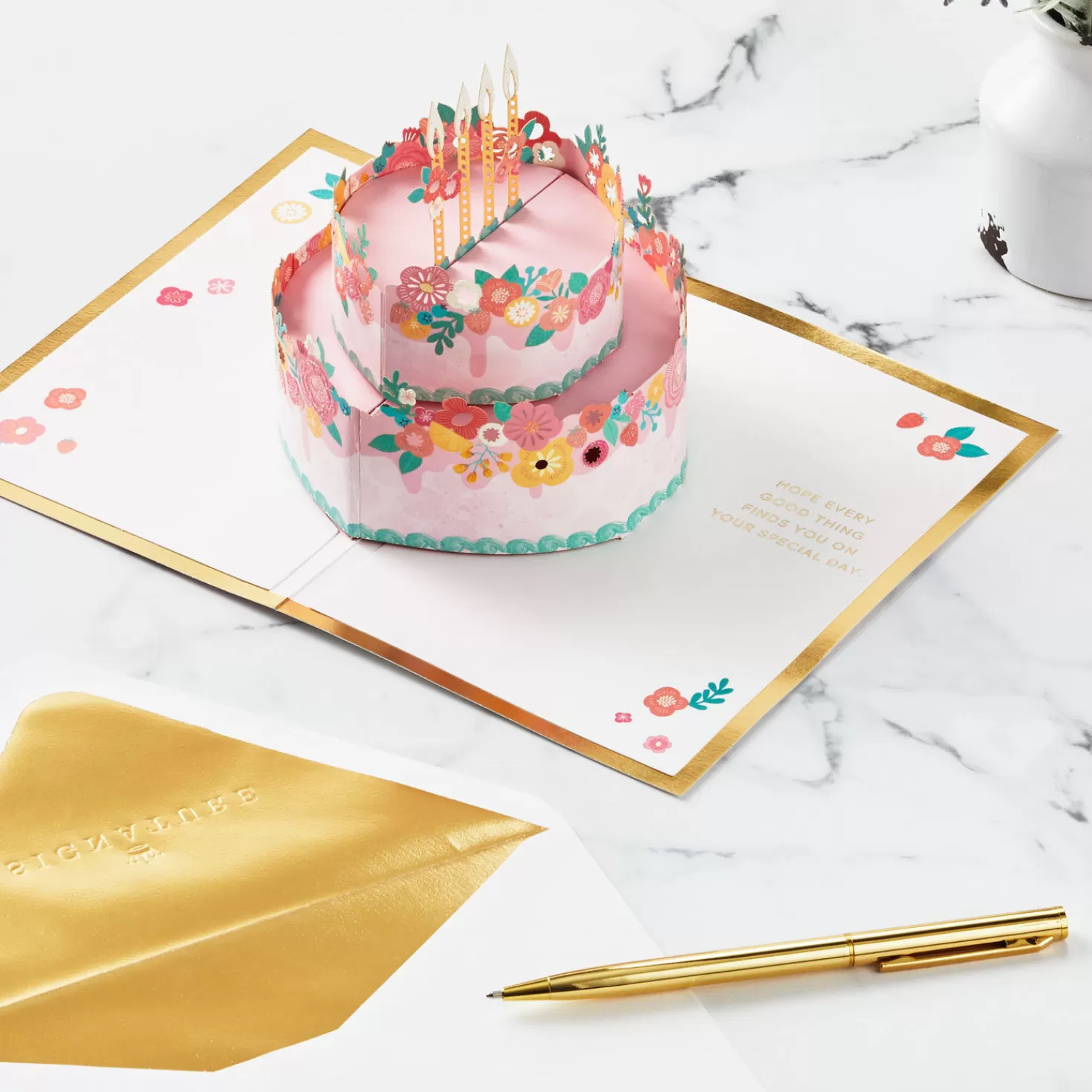 Birthday>Hallmark Every Good Thing Floral Cake 3D Pop-Up Birthday Card