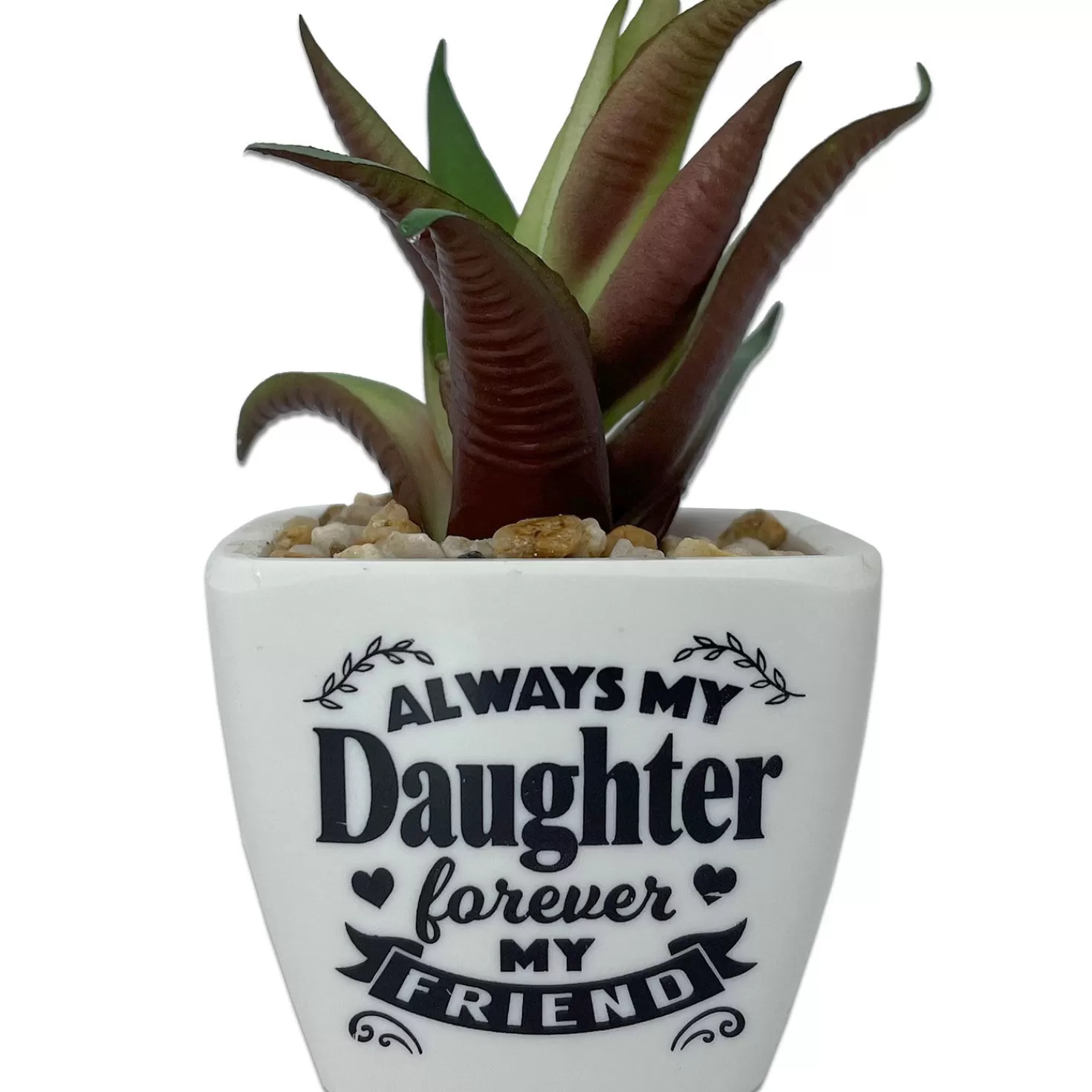 Discount Faux Potted Succulent With Daughter Message Encouragement