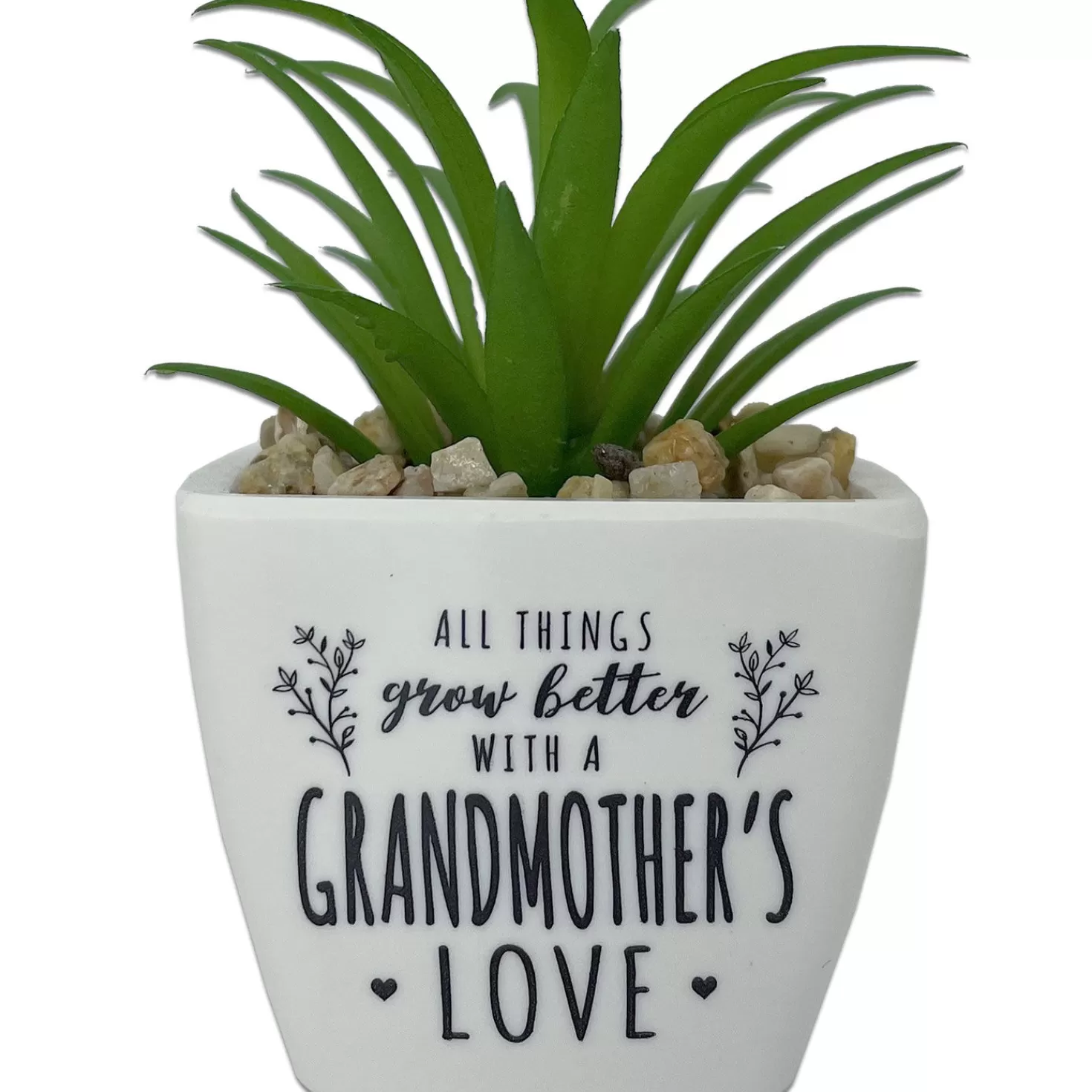 Flash Sale Faux Potted Succulent With Grandmother Message Encouragement