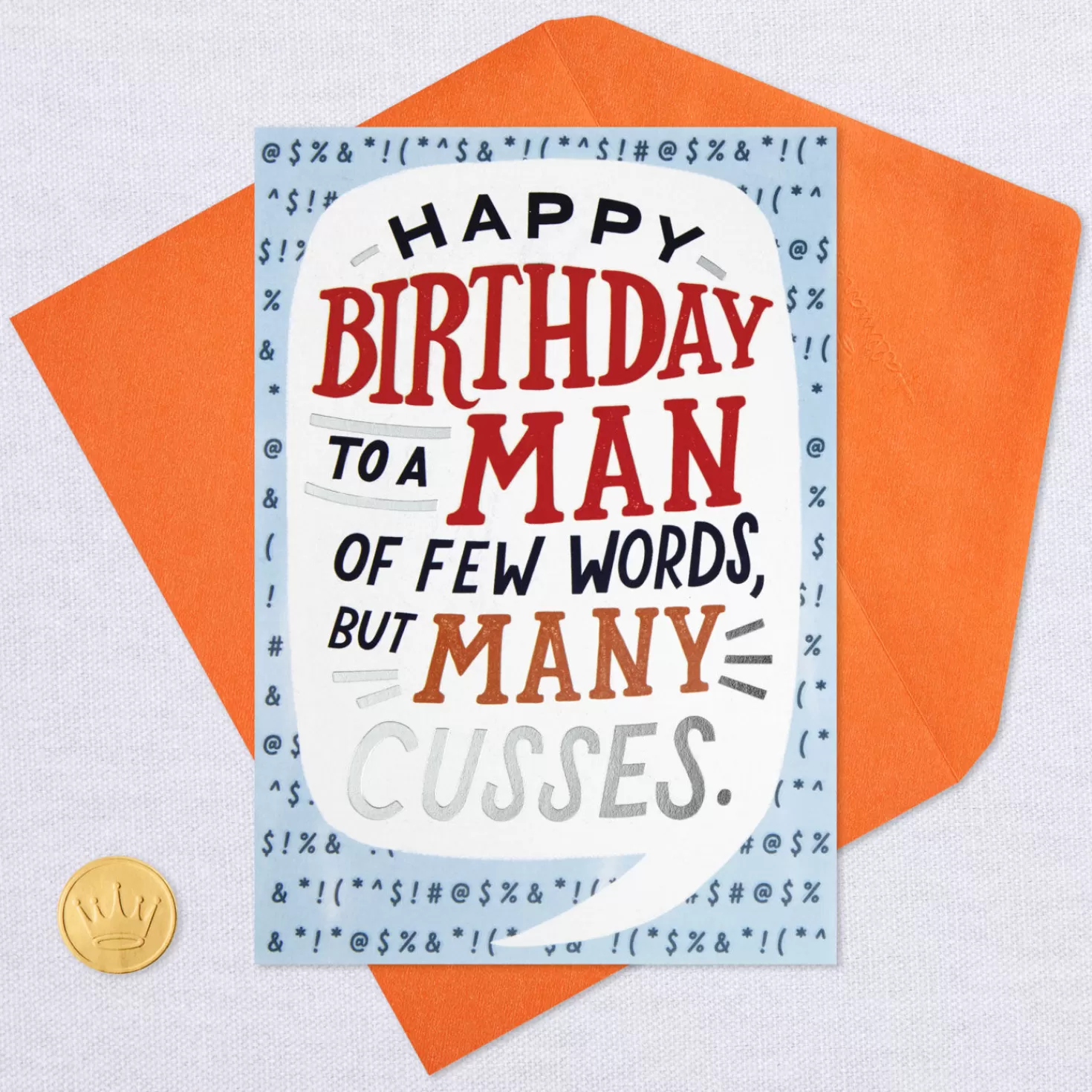 Birthday>Hallmark Few Words, Much Cussing Funny Birthday Card For Him