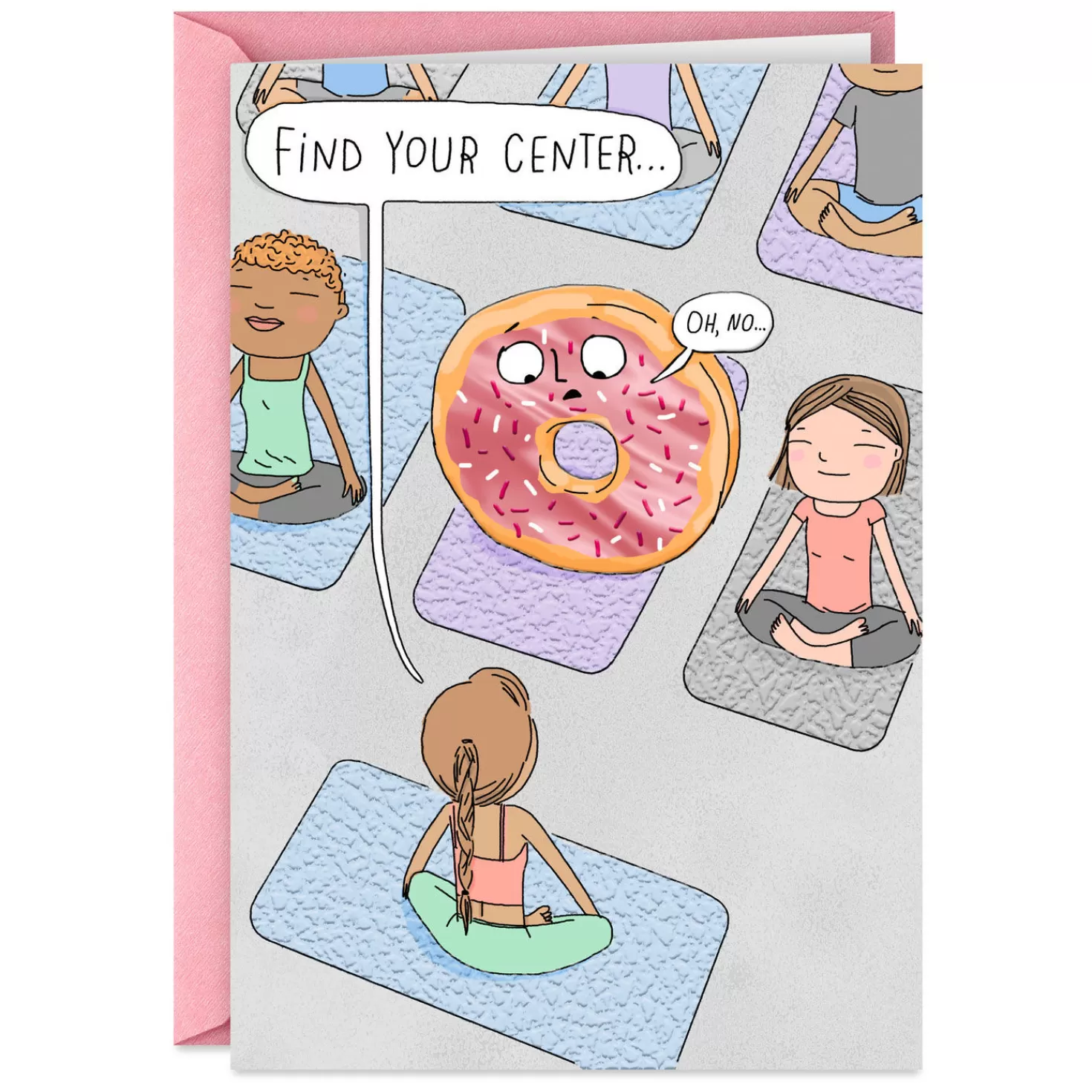 Birthday>Hallmark Find Your Center Donut Yoga Funny Birthday Card
