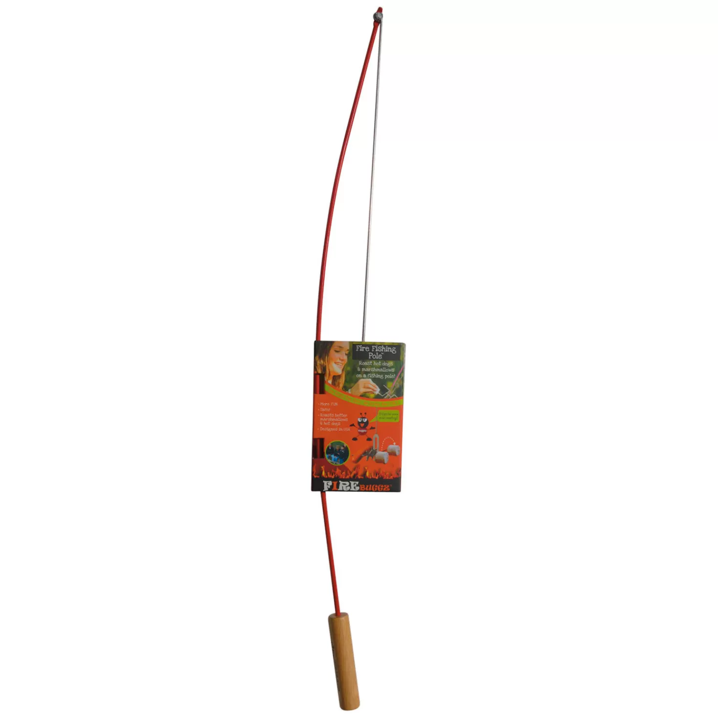 New Firebuggz Fire Fishing Pole Campfire Roaster, Red Retirement