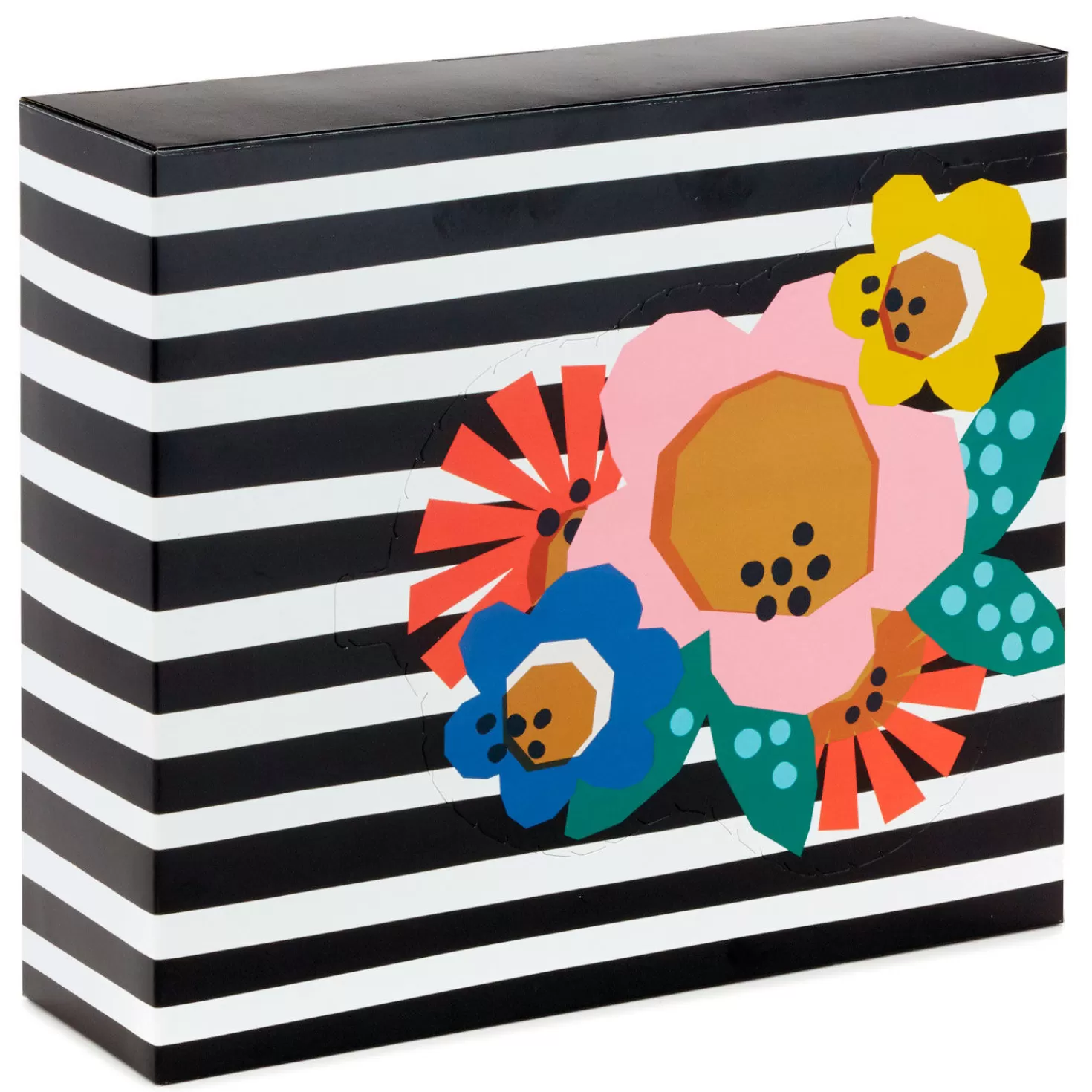 Birthday>Hallmark Floral And Stripes Fun-Zip Gift Box