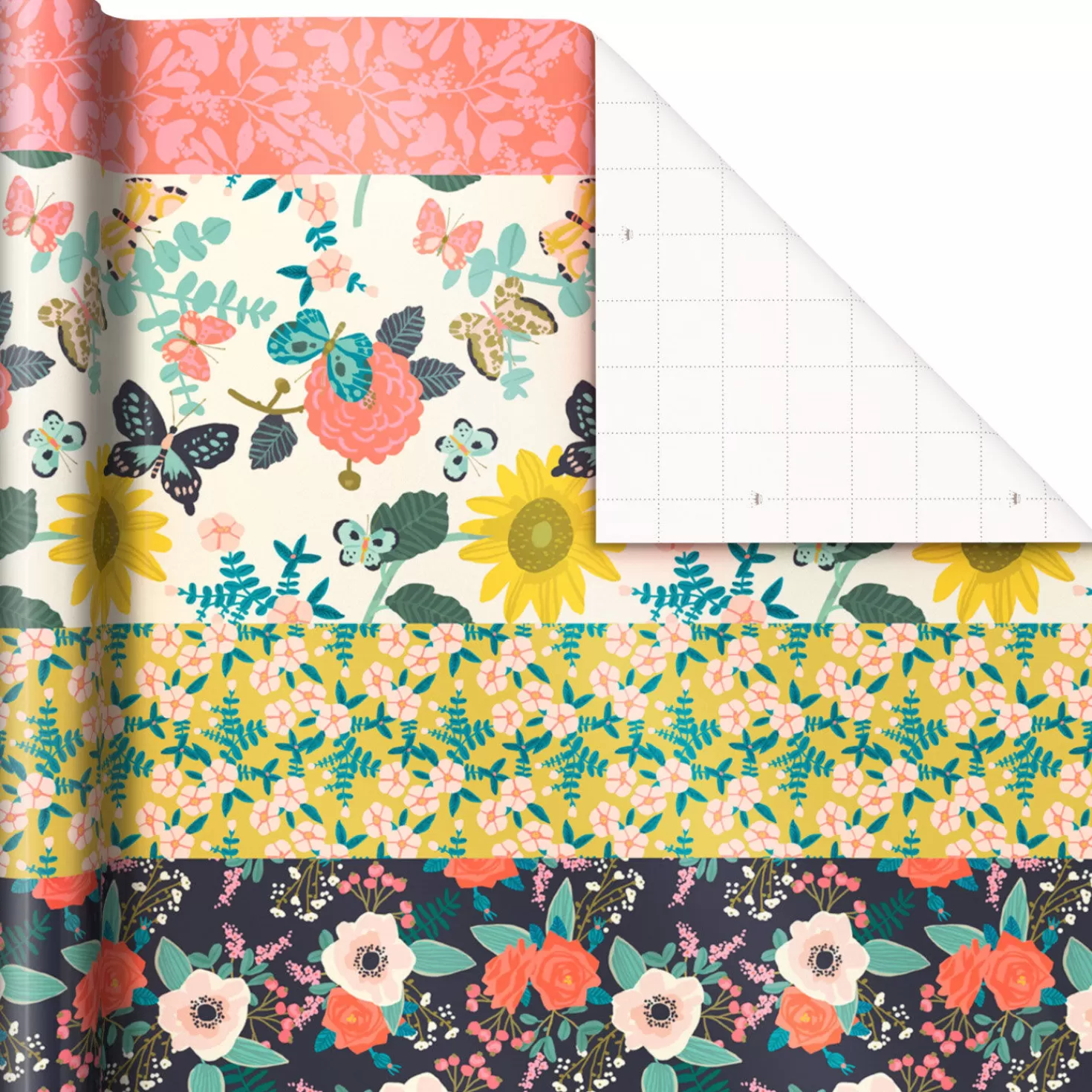 Fashion Floral Patchwork Wrapping Paper, 27 Sq. Ft. Wedding