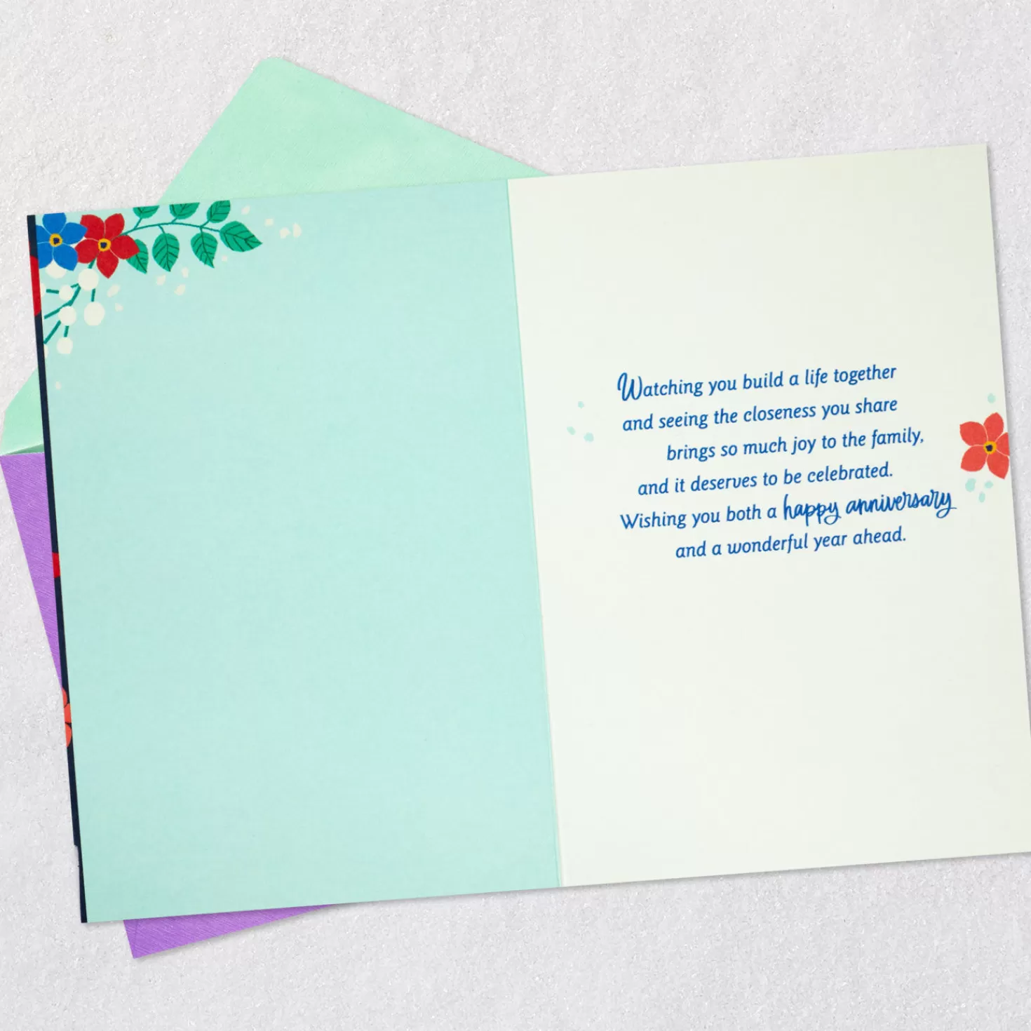 Anniversary>Hallmark For A Granddaughter And Her Love Floral Heart Anniversary Card