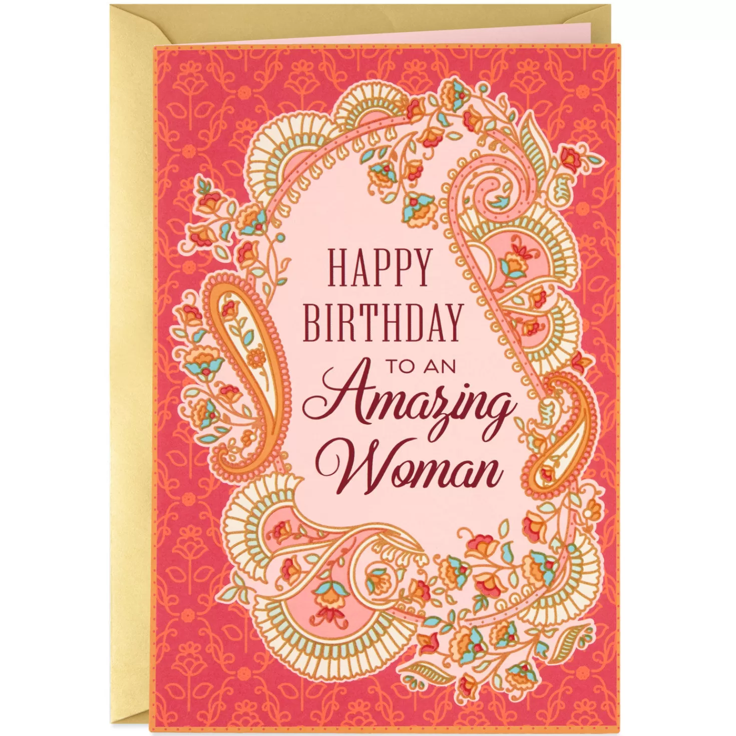 Birthday>Hallmark For An Amazing Woman Floral Paisley Birthday Card