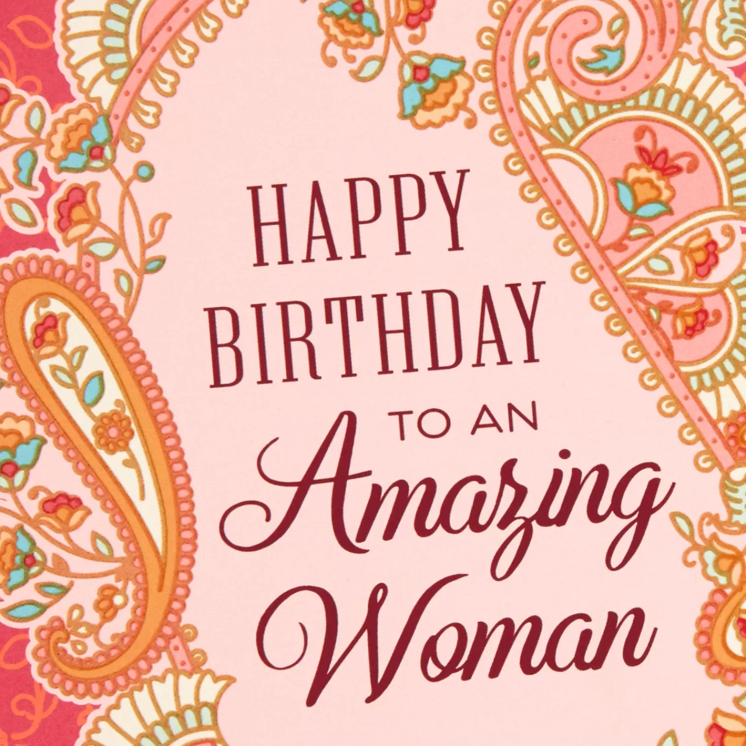 Birthday>Hallmark For An Amazing Woman Floral Paisley Birthday Card