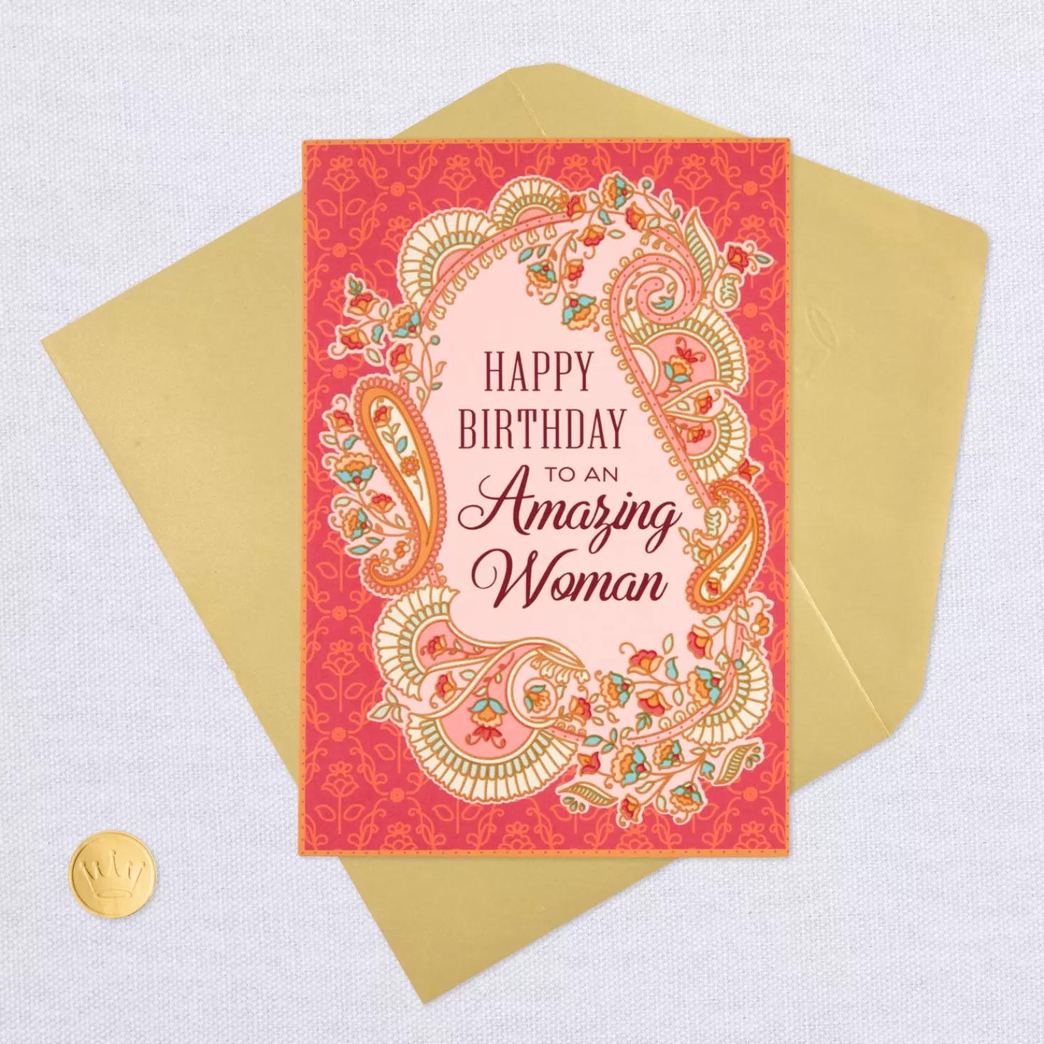 Birthday>Hallmark For An Amazing Woman Floral Paisley Birthday Card