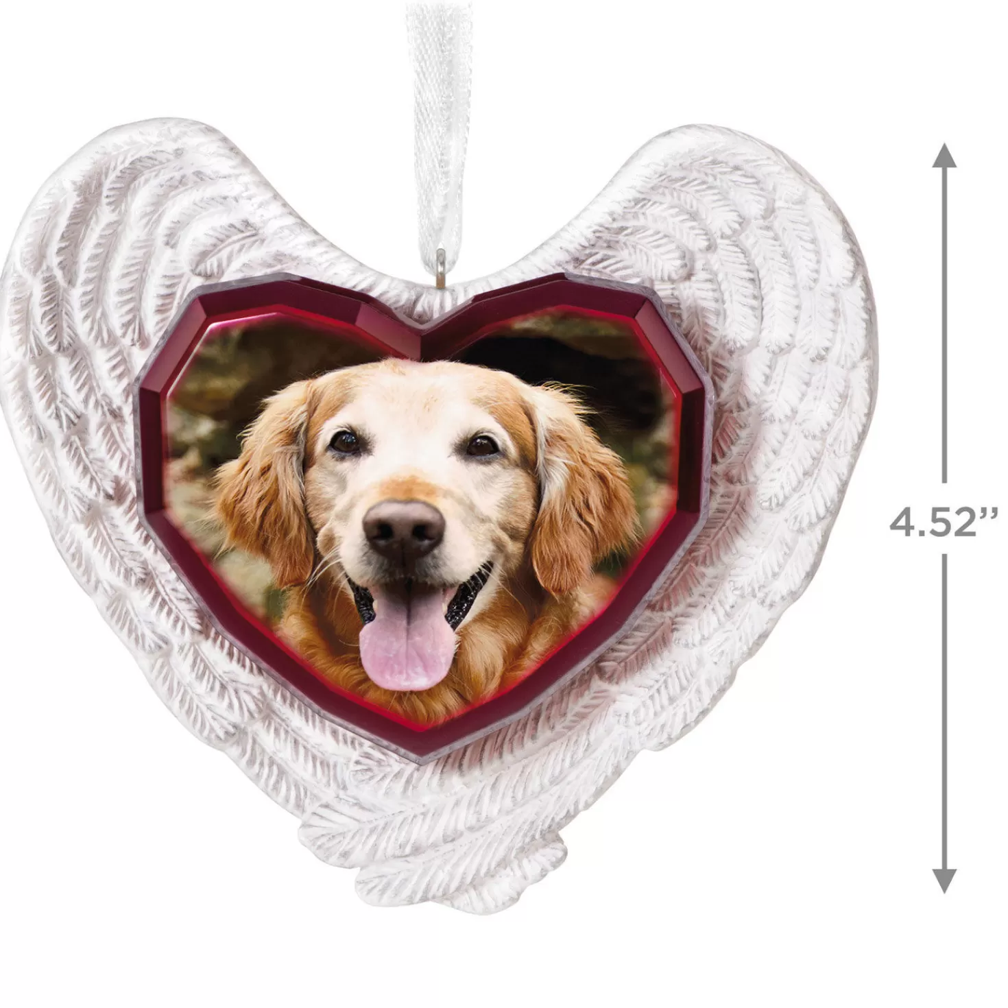 Best Sale Forever Loved Memorial Heart And Angel Wings Photo Personalized Ornament Sympathy
