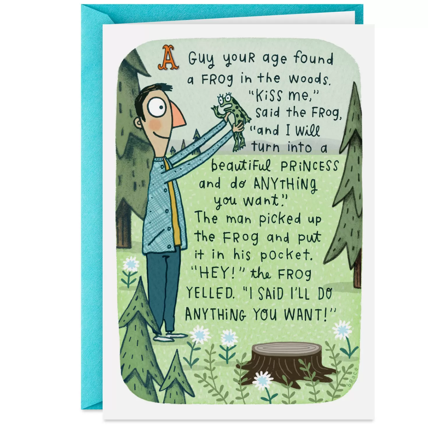 Birthday>Hallmark Frog Princess Fable Funny Birthday Card For Him