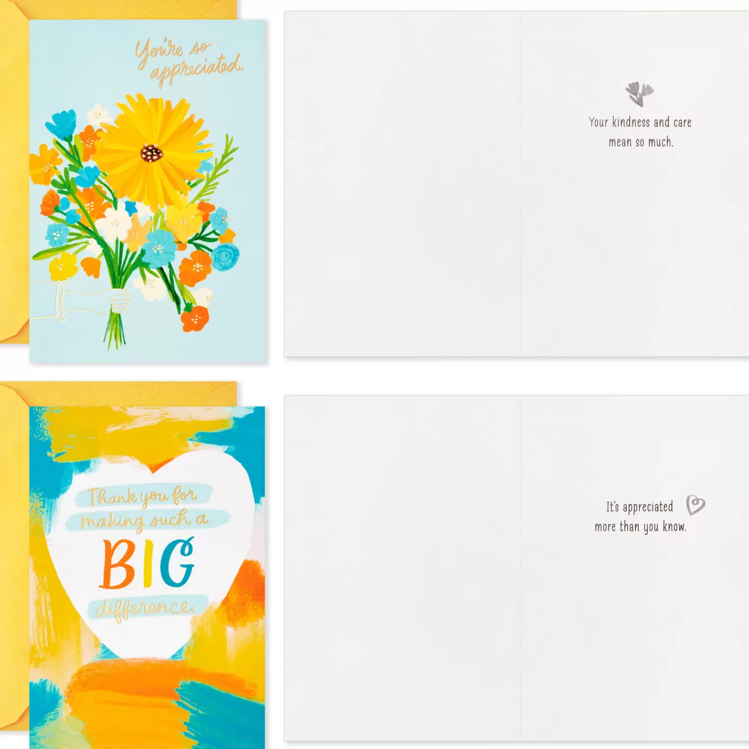 Best From The Heart Boxed Thank-You Cards Assortment, Pack Of 16 Thank You
