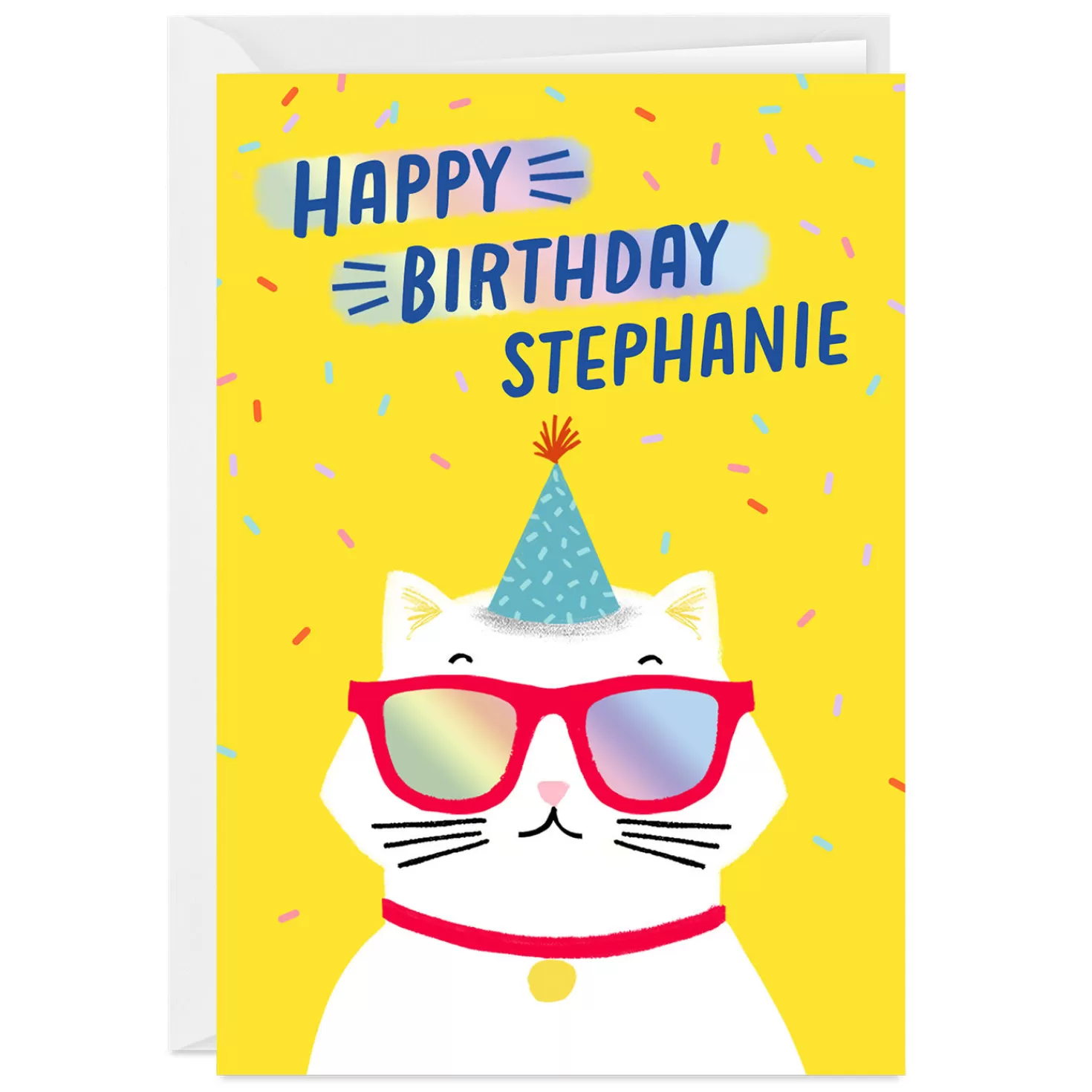 Birthday>Hallmark Fun Party Cat Folded Birthday Photo Card
