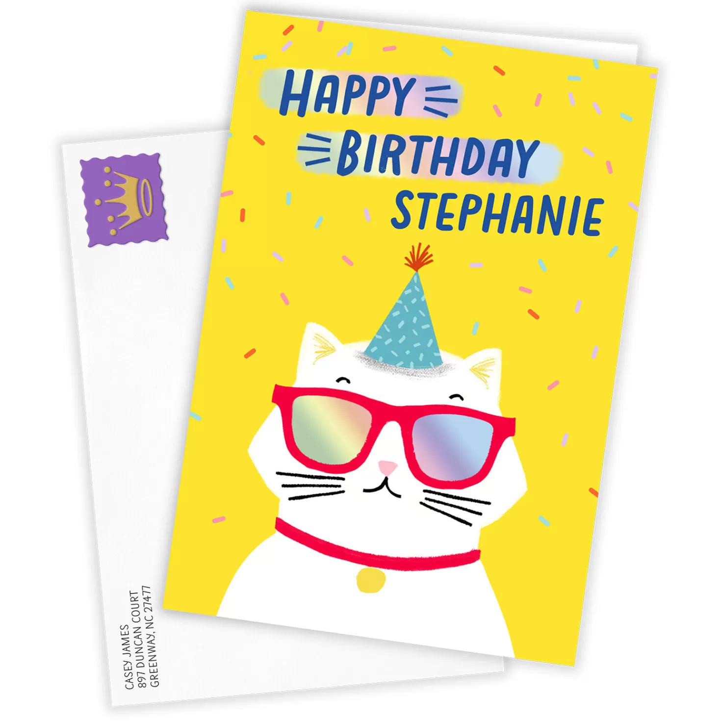 Birthday>Hallmark Fun Party Cat Folded Birthday Photo Card