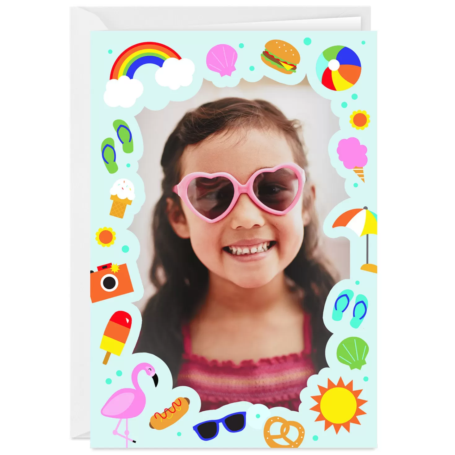 Clearance Fun Summer Vacation Icons Folded Photo Card Encouragement