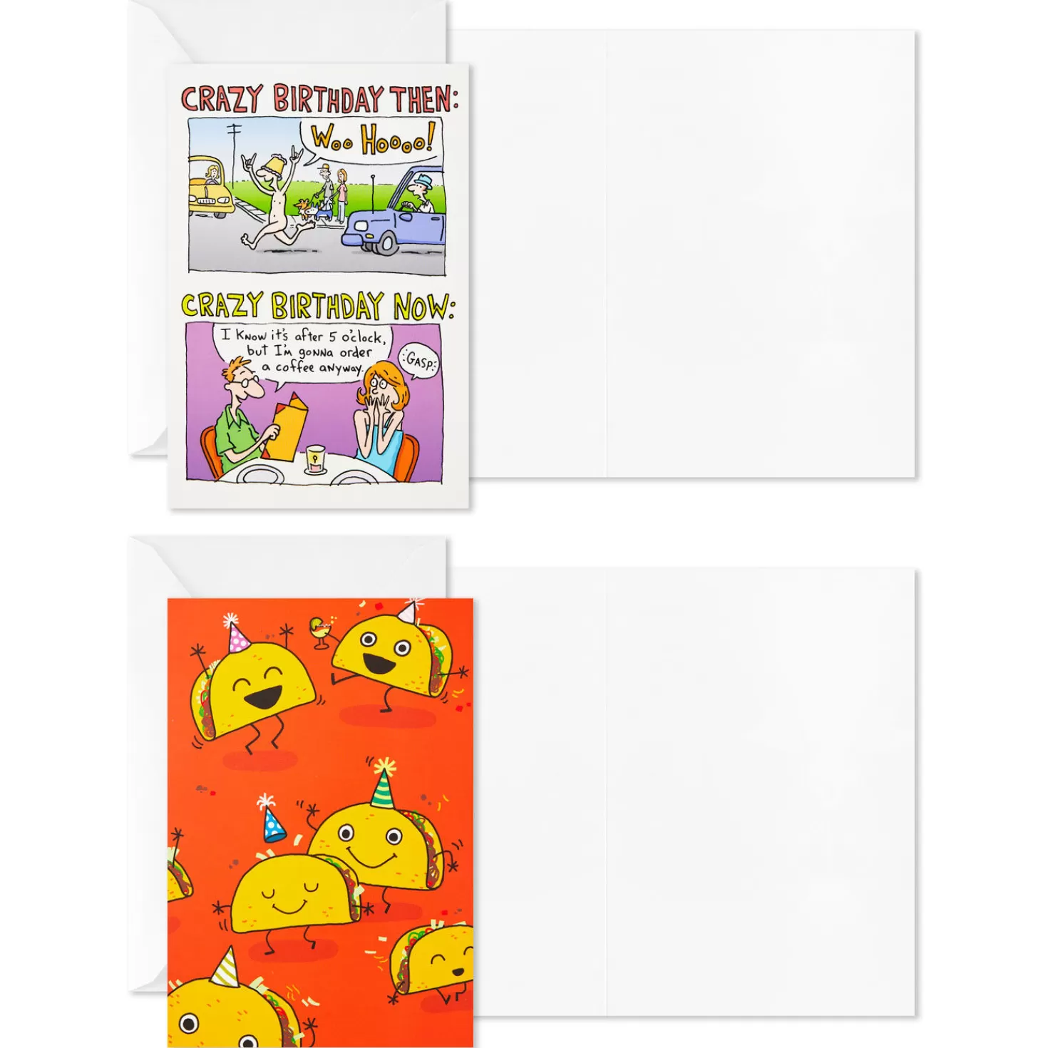Birthday>Hallmark Funny Assorted Boxed Blank Birthday Cards, Pack Of 12