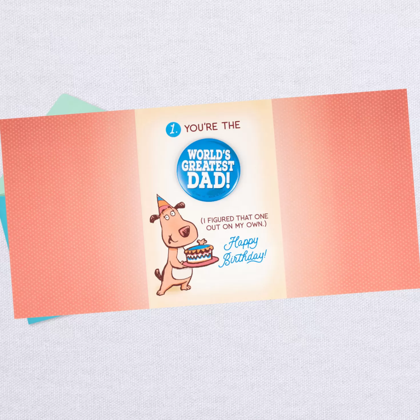 Birthday>Hallmark Funny Top 10 Birthday Card For Dad With Button Pin