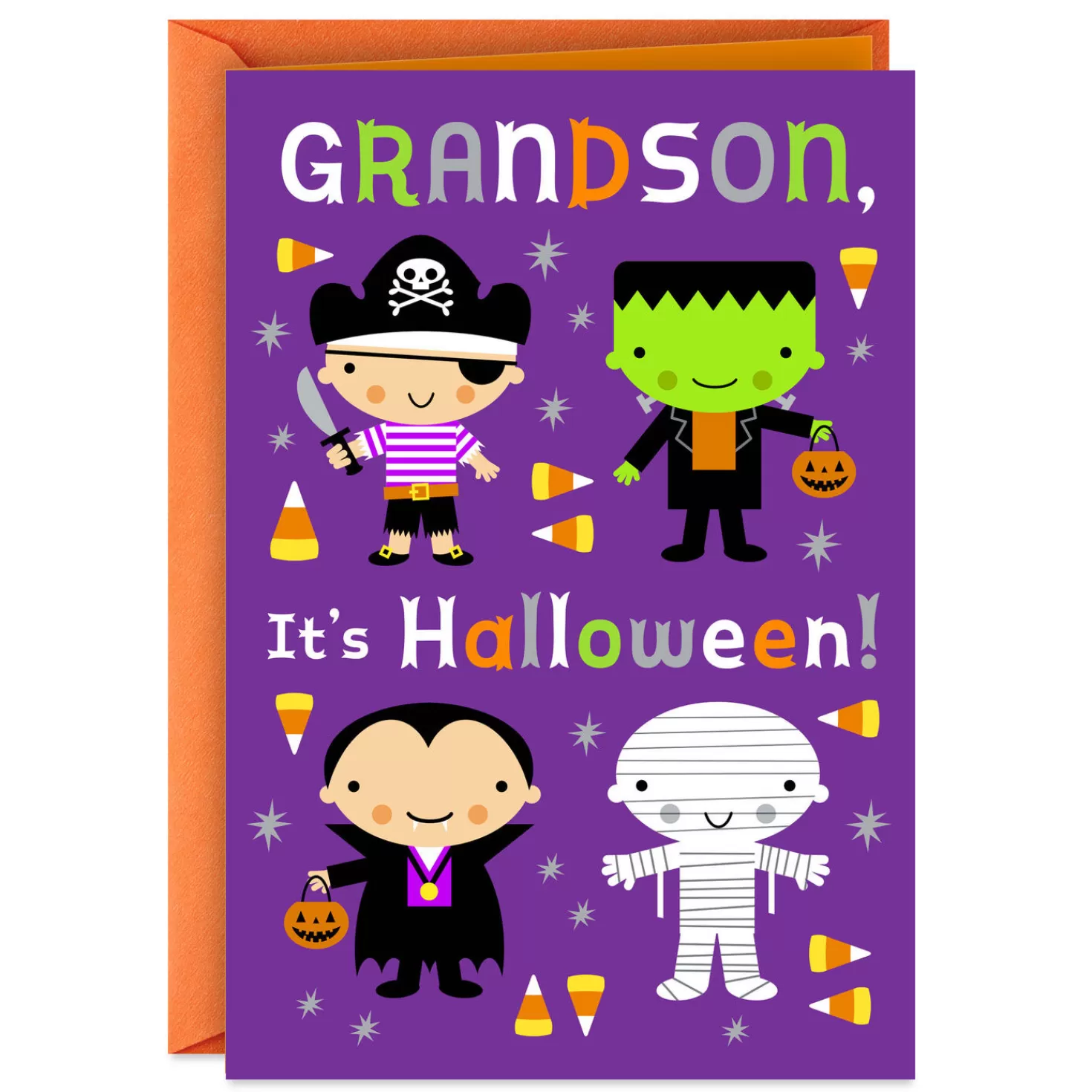 Halloween (10/31)>Hallmark Fun-Size Wishes, Full-Size Hugs Halloween Card For Grandson