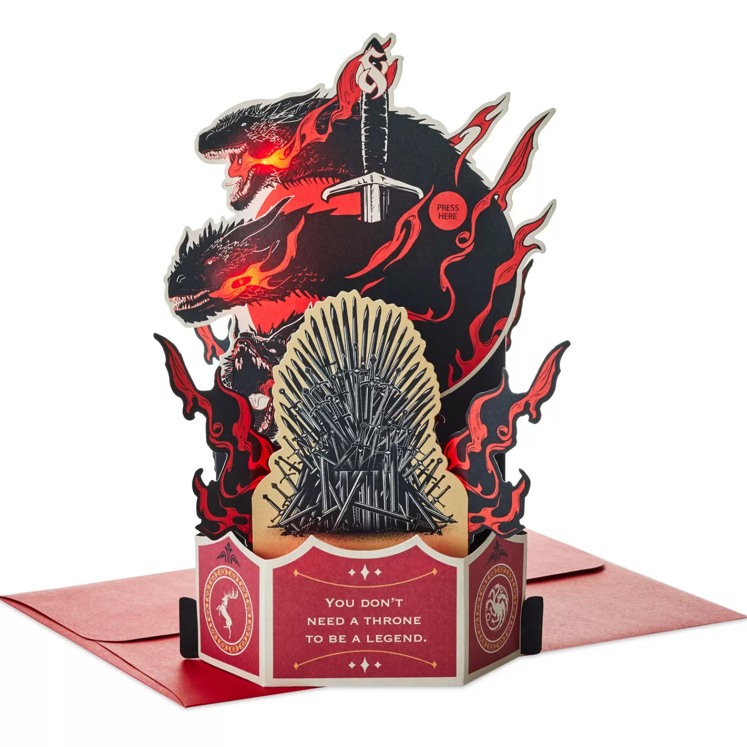 Hot Game Of Thrones™ Legend 3D Pop-Up Musical Card With Light Encouragement