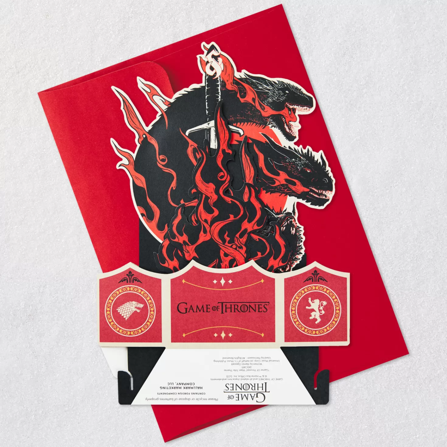 Hot Game Of Thrones™ Legend 3D Pop-Up Musical Card With Light Encouragement
