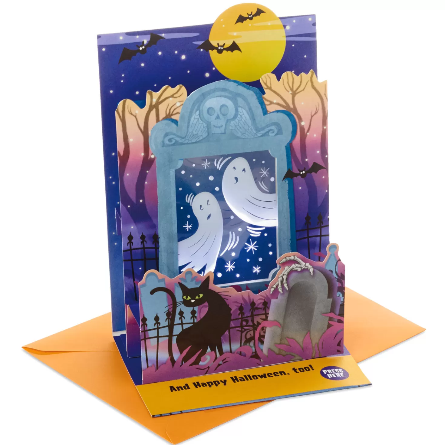 Halloween (10/31)>Hallmark Ghosts In The Graveyard Musical Pop-Up Halloween Card With Light