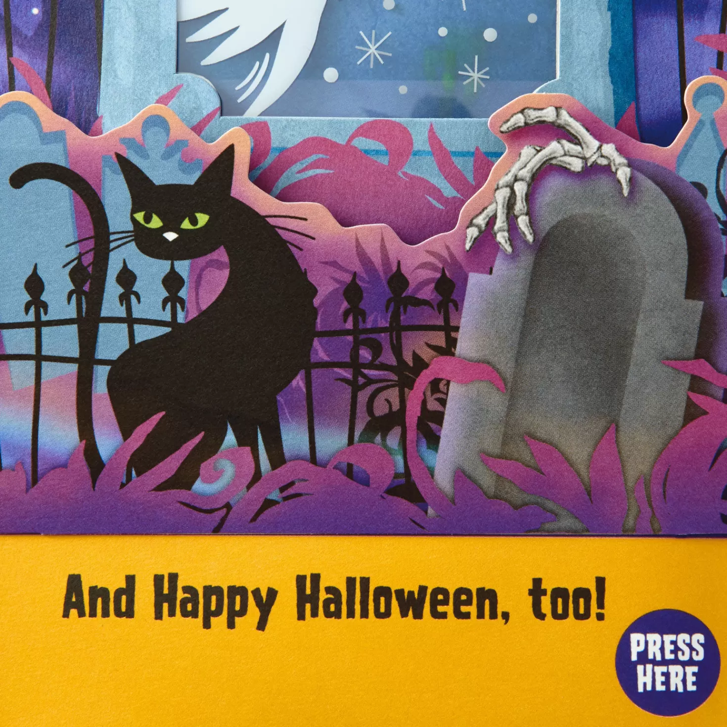 Halloween (10/31)>Hallmark Ghosts In The Graveyard Musical Pop-Up Halloween Card With Light