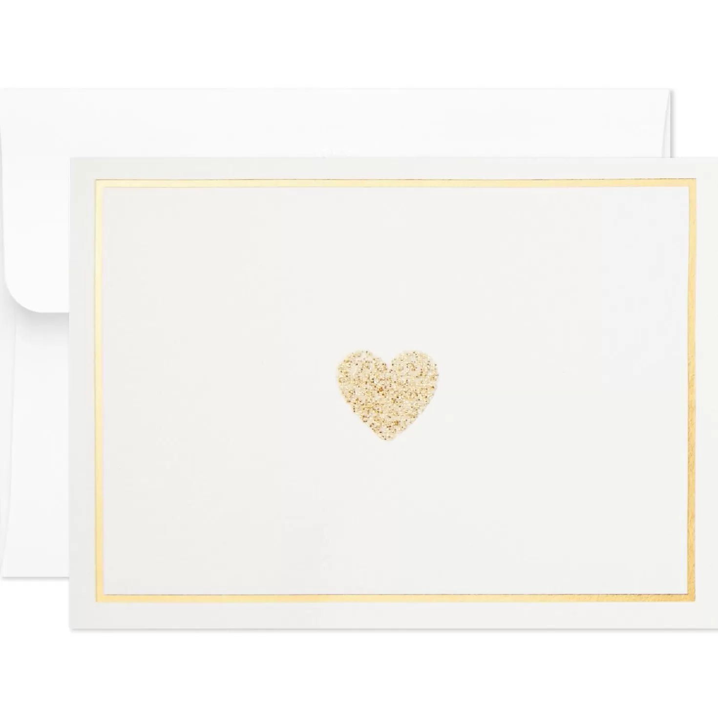 Best Glittery Gold Hearts Blank Note Cards, Box Of 10 Thank You