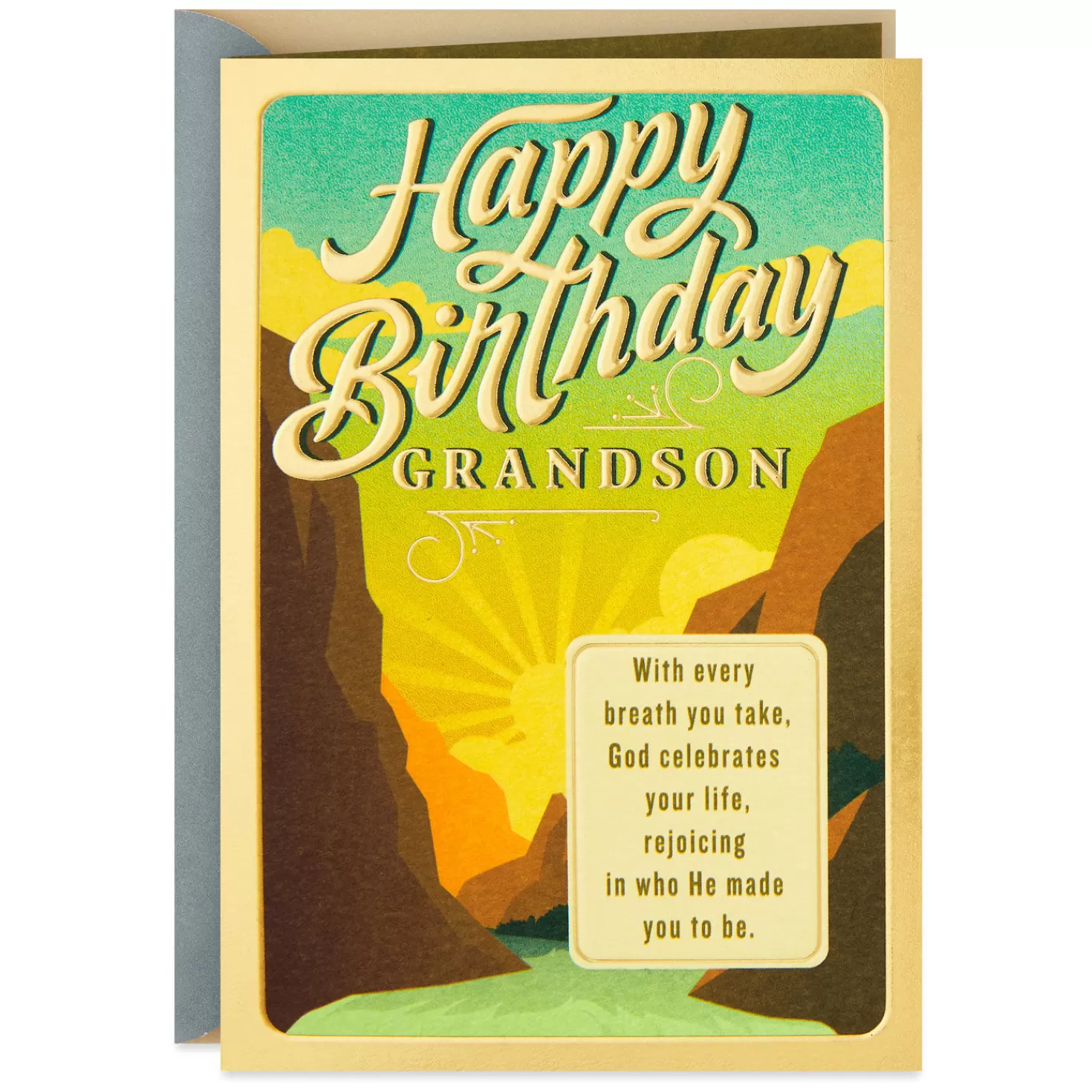 Birthday>Hallmark God Celebrates You Religious Birthday Card For Grandson