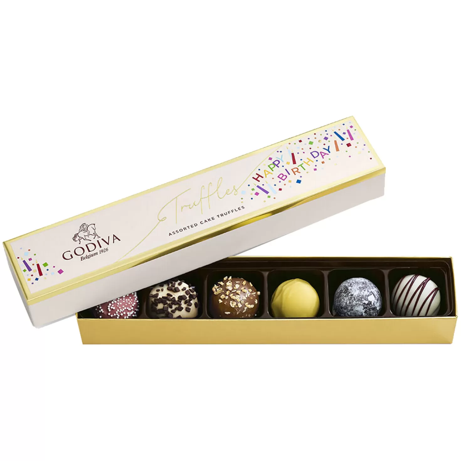 Birthday>Hallmark Godiva Assorted Birthday Cake Truffle Flight, 6 Pieces