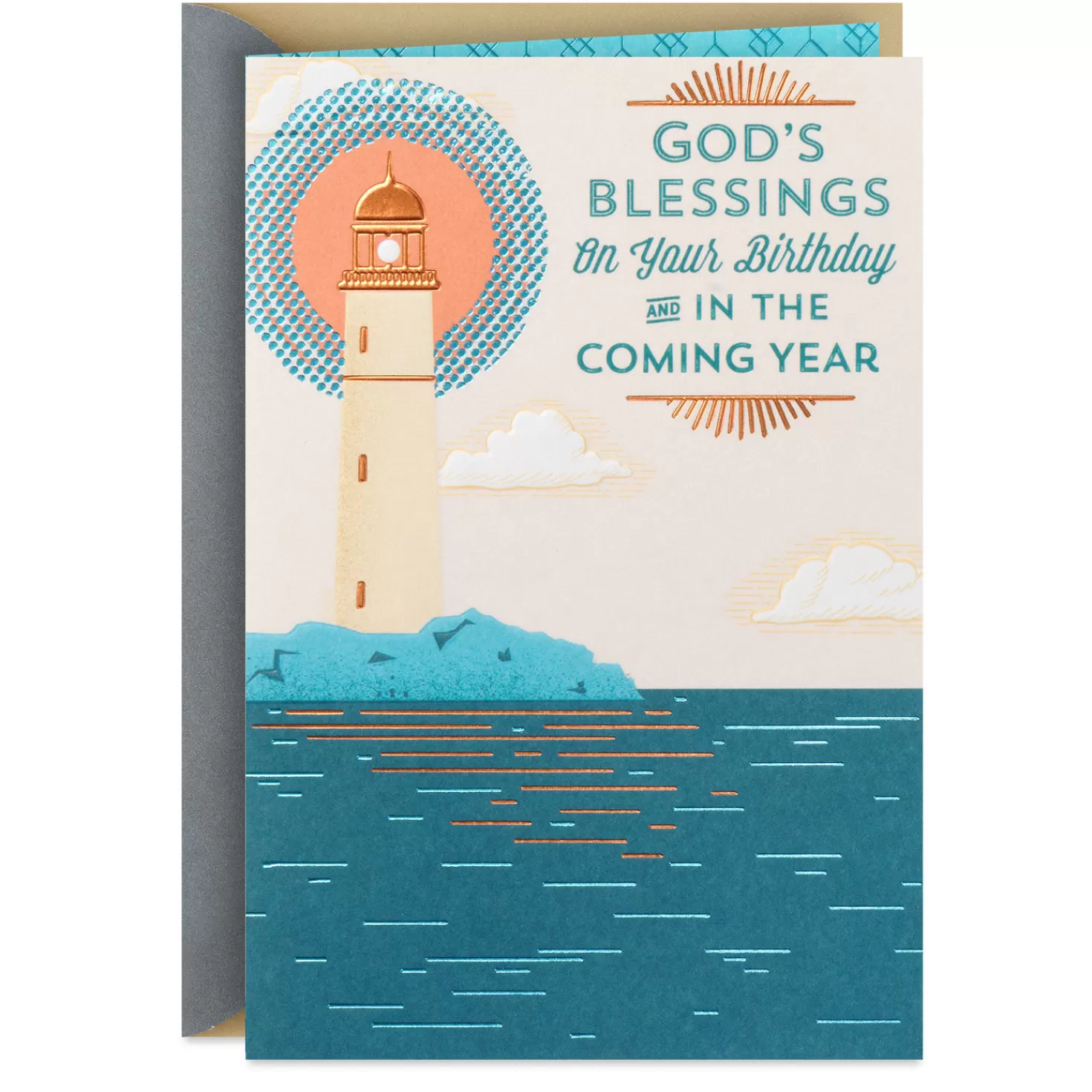 Birthday>Hallmark God's Blessings Lighthouse Religious Birthday Card