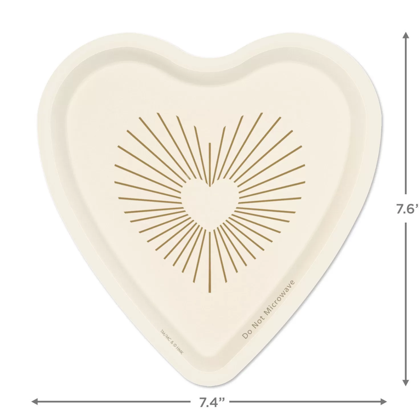 Outlet Gold And Ivory Heart-Shaped Dessert Plates, Set Of 8 Wedding