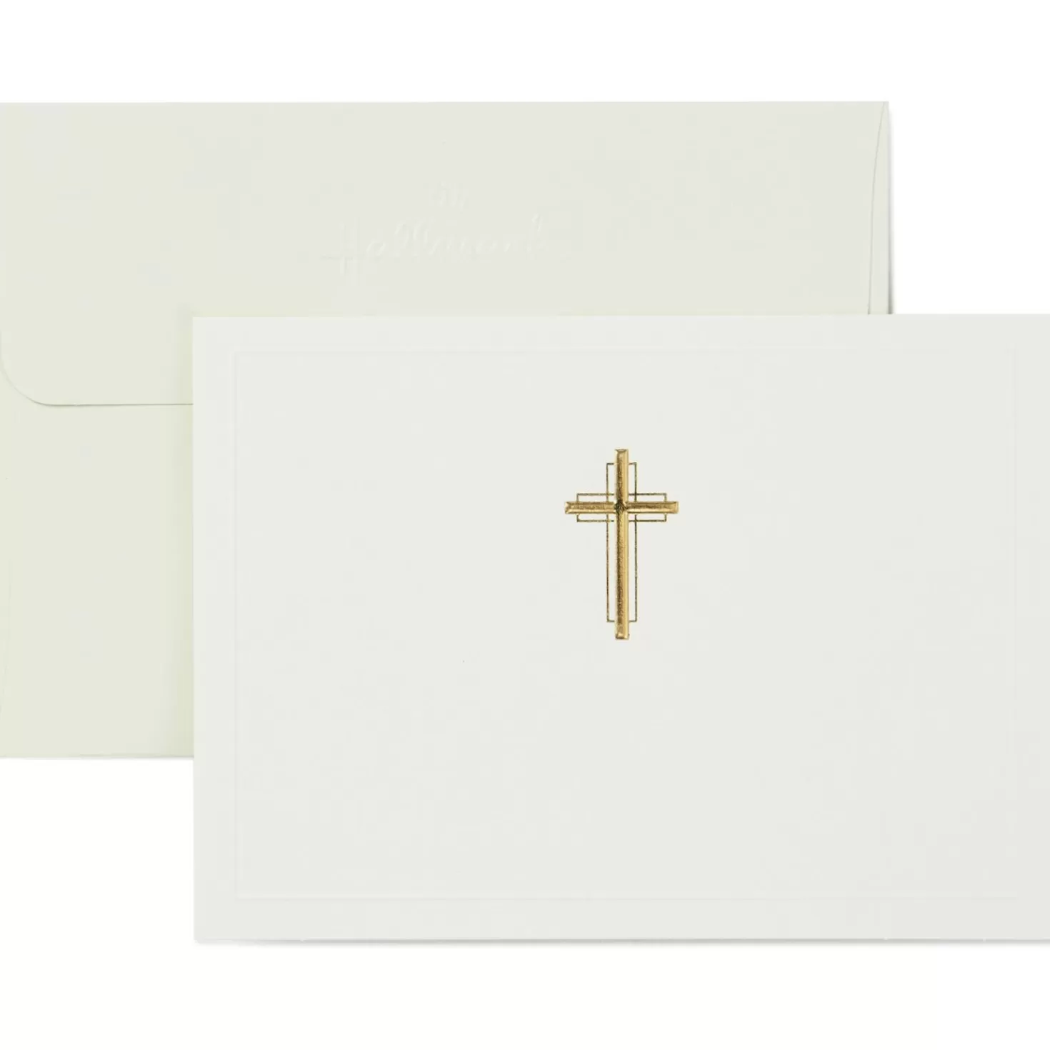 Store Gold Cross Religious Note Cards, Box Of 20 First Communion